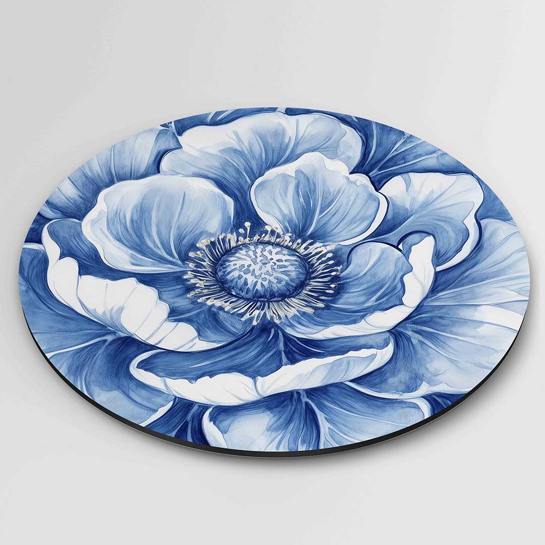 Blauwe bloem Muurcirkel