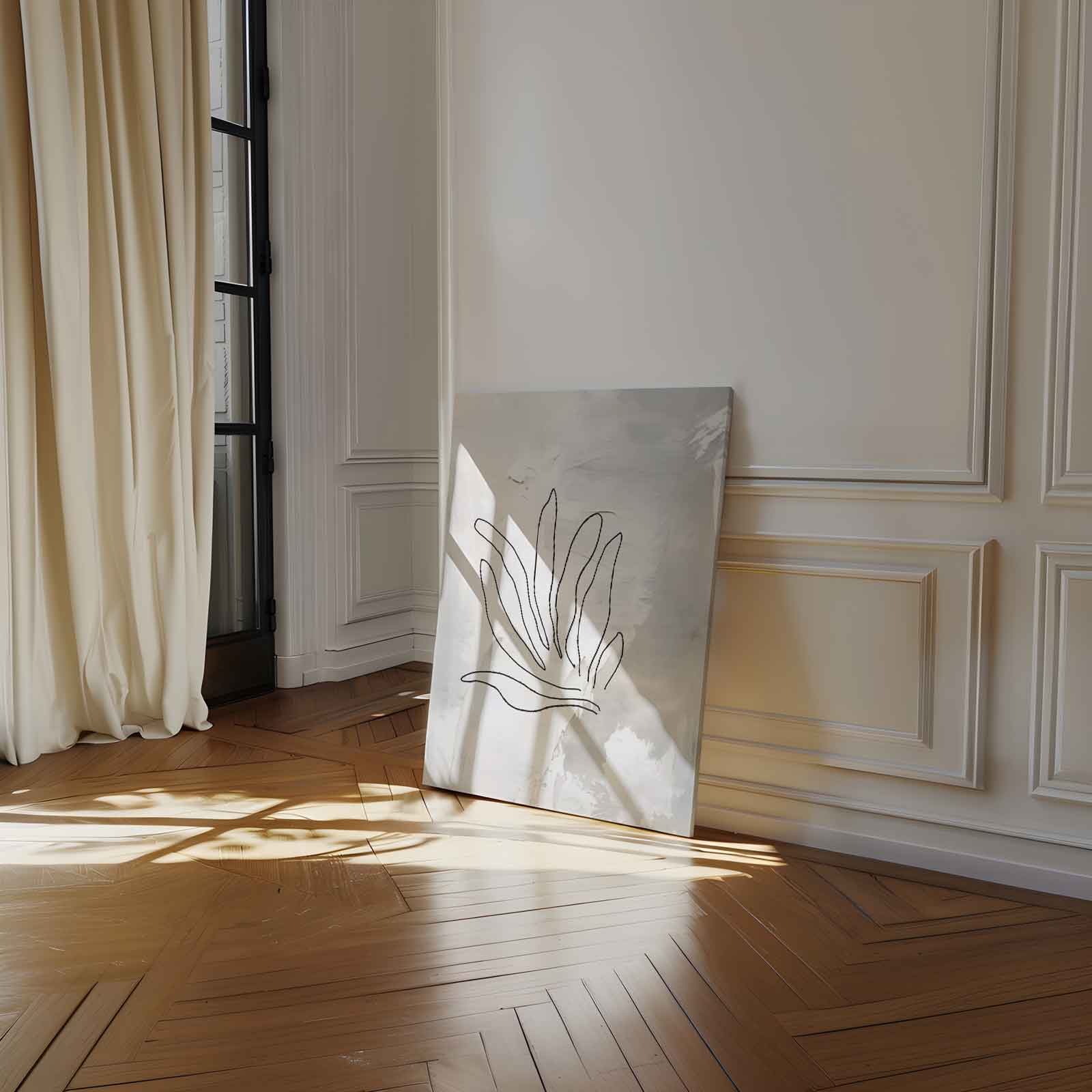 Organische Zwart-Wit Compositie Kunstwerk-canvas-dibond-plexiglas-wanddecoratie-WallArtistic
