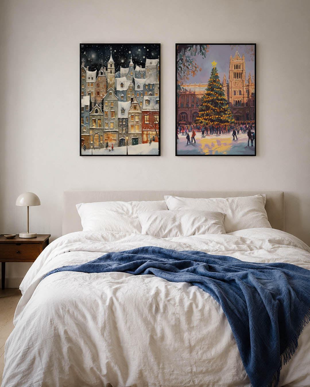 Sneeuwstad tafereel Posterset