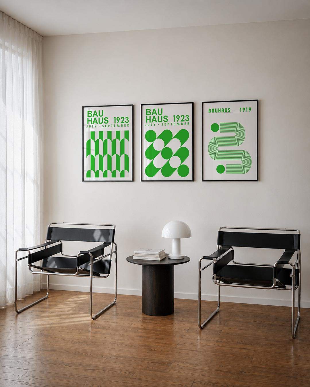 Groene lijnenritme Posterset