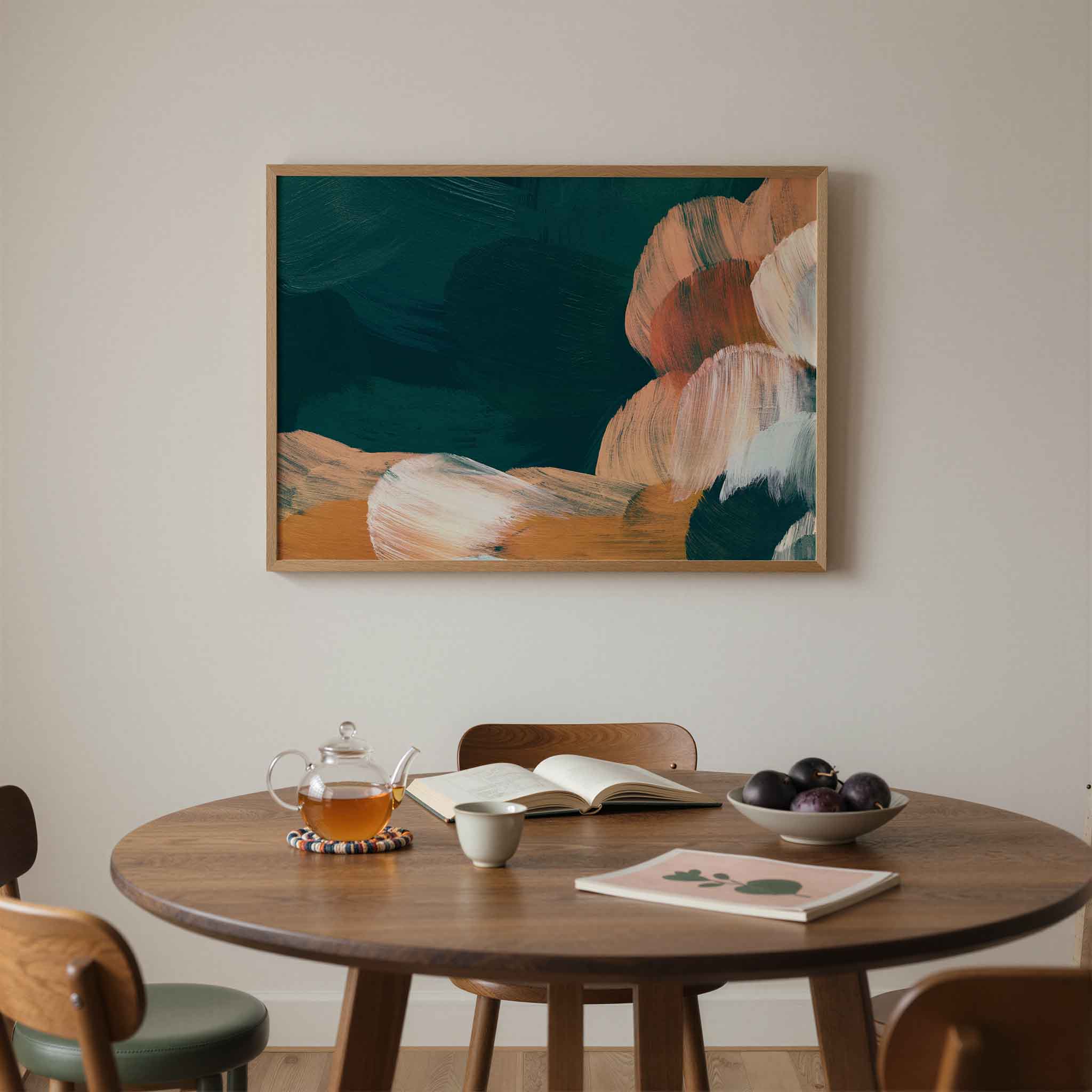 Abstracte penseelstreken Poster