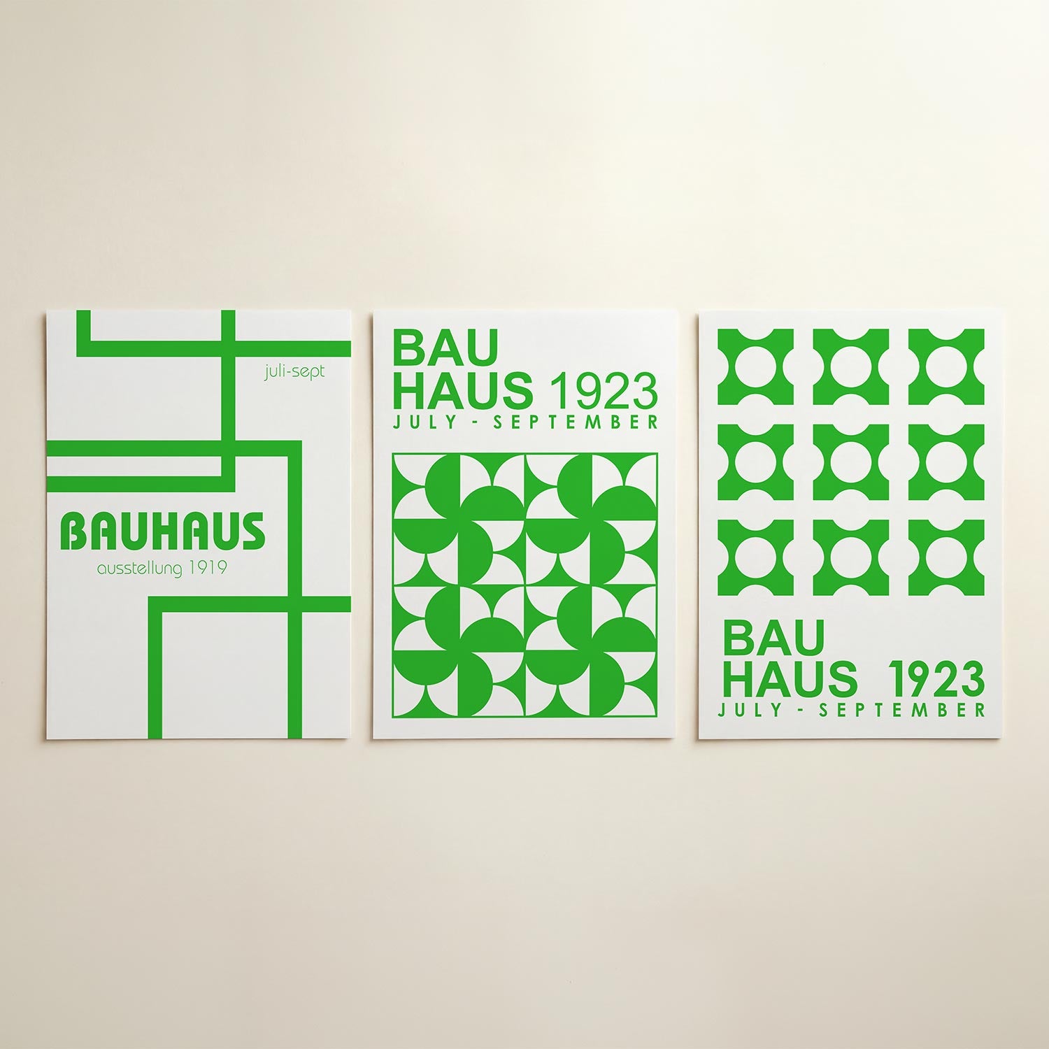 Groene lijnenspel Posterset