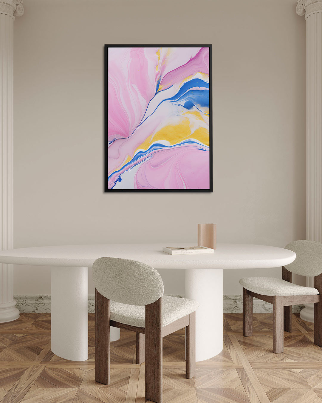 Vloeiende kleurencompositie Kunstwerk