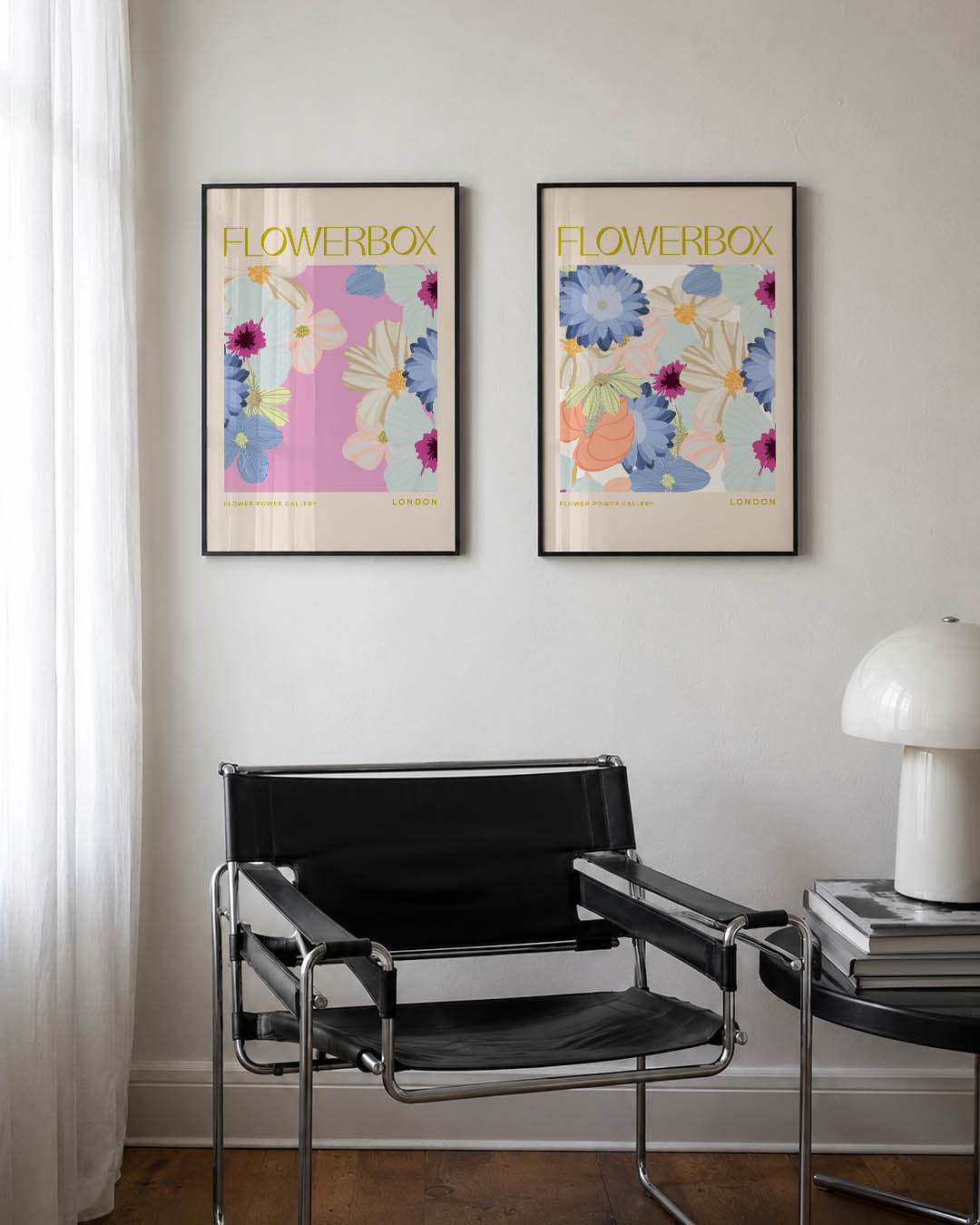 Bloemen en pastel Posterset