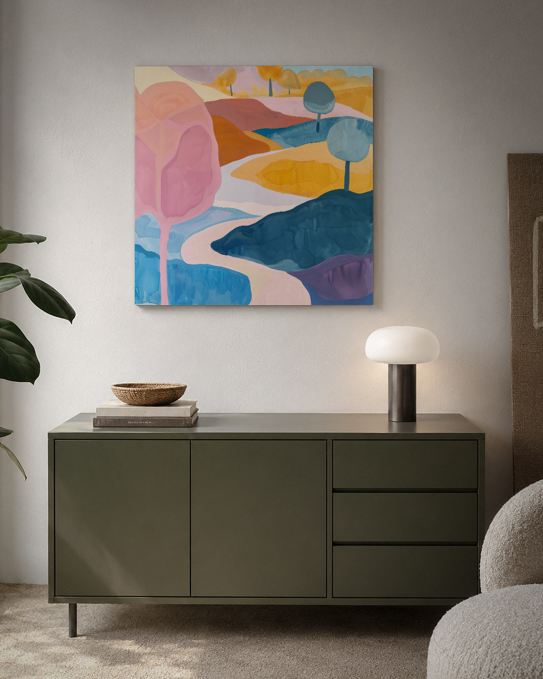 Vloeiende landschap vormen Kunstwerk