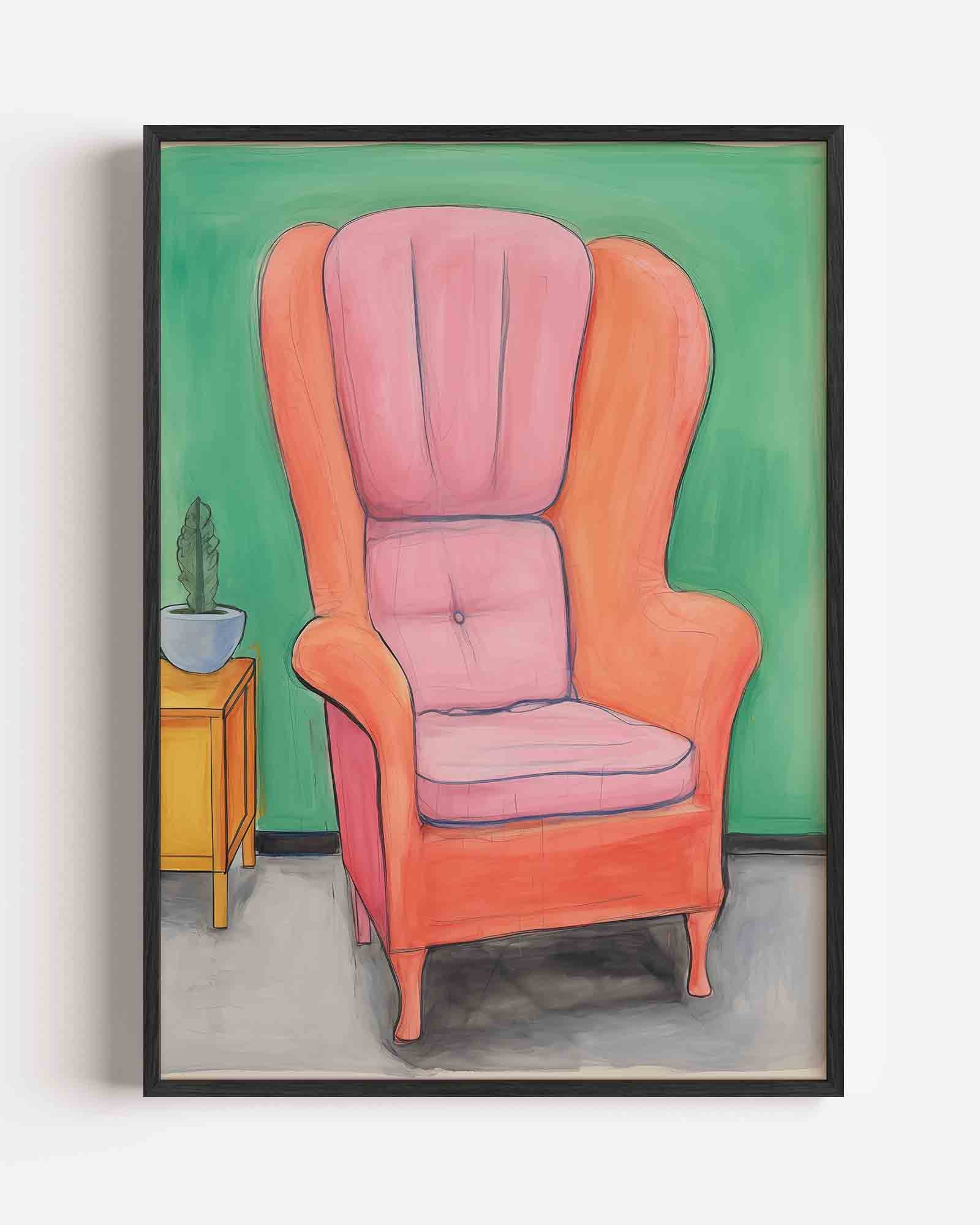Roze fauteuil Poster