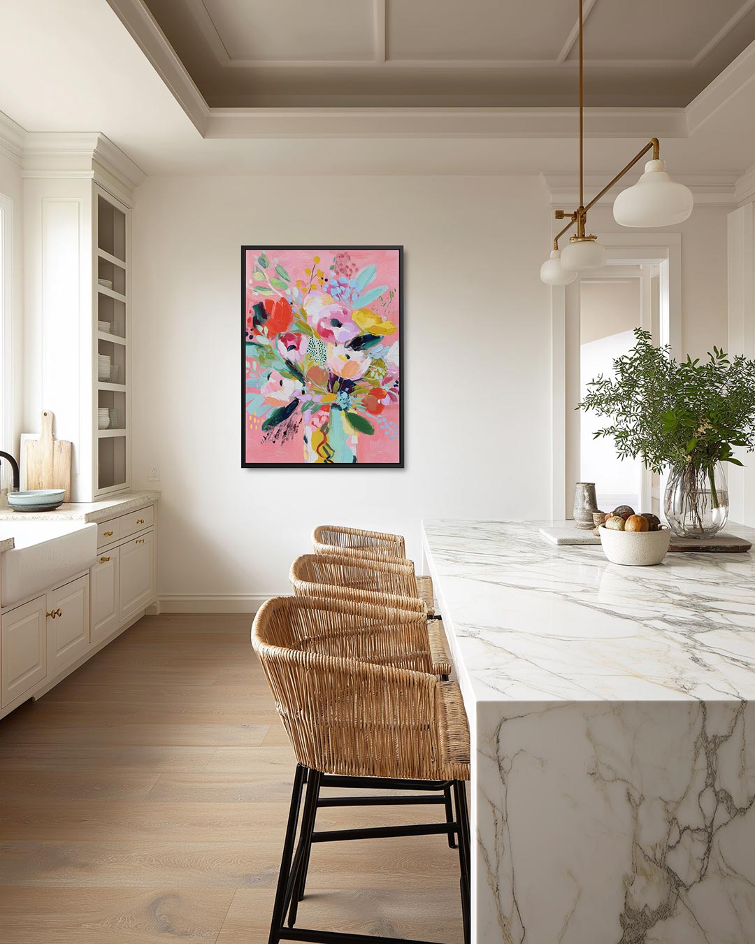 Kleurrijk bloemstuk Kunstwerk