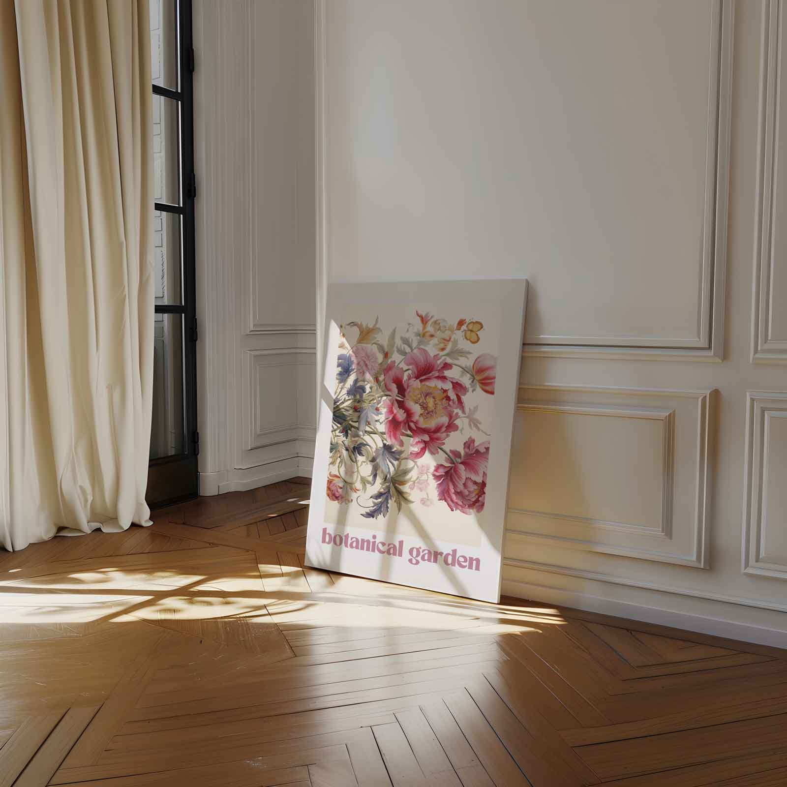 Kleurrijke Bloementuin Kunstwerk-canvas-dibond-plexiglas-wanddecoratie-WallArtistic
