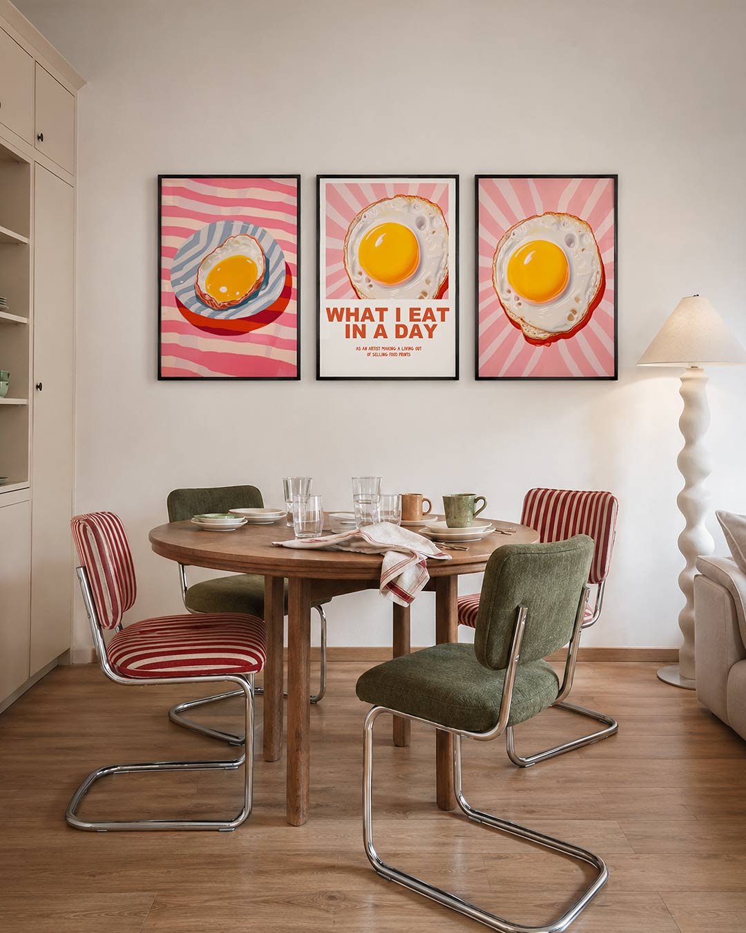 Eivorm en strepen Posterset