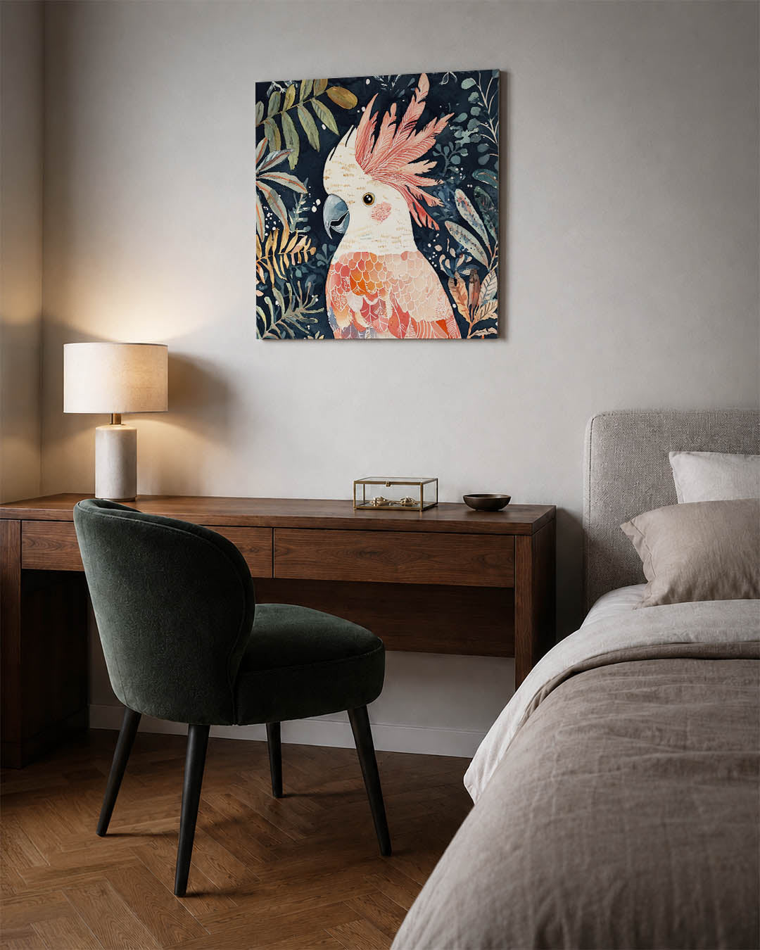 Vrolijke papegaai Kunstwerk