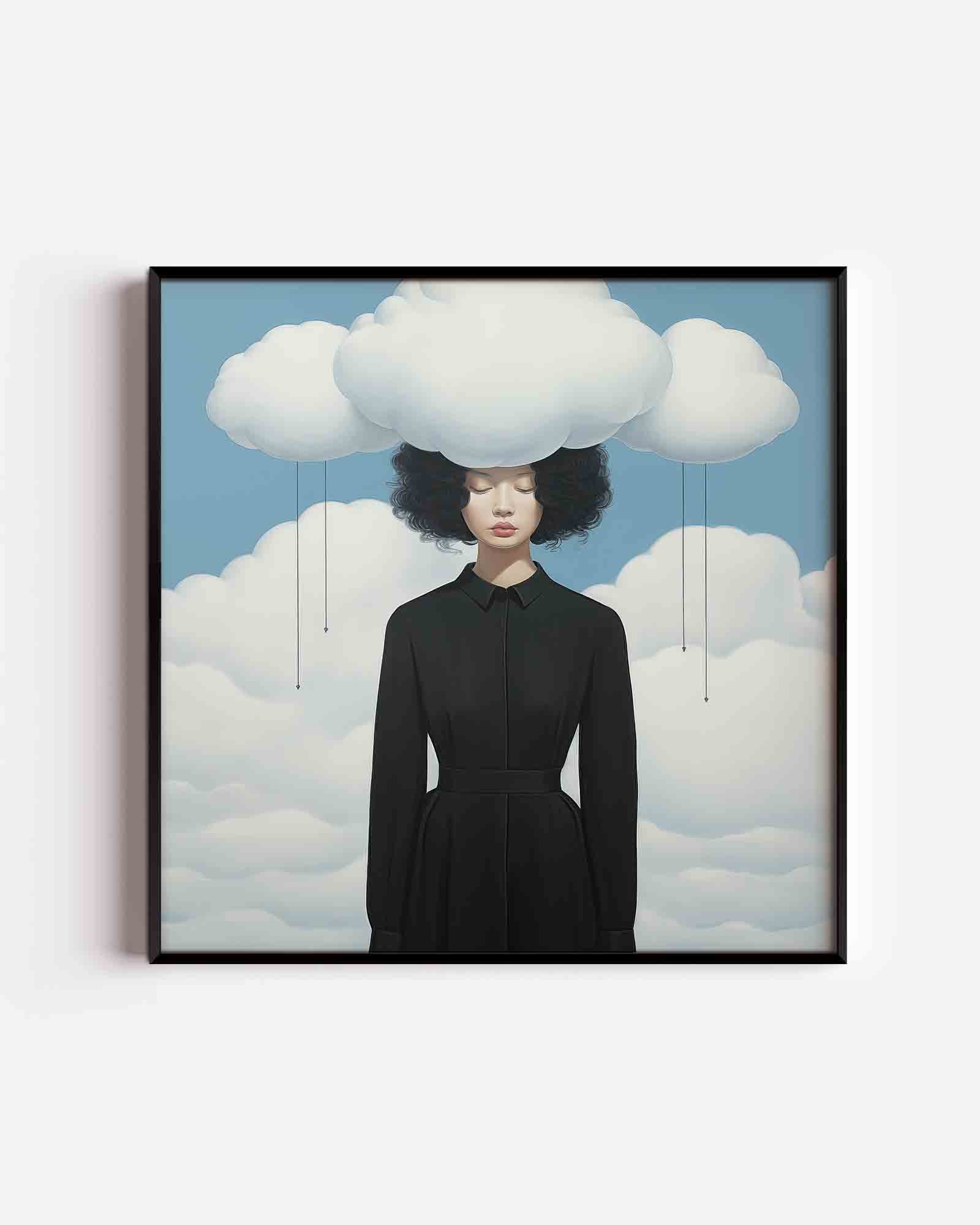 Vrouw met wolken Poster