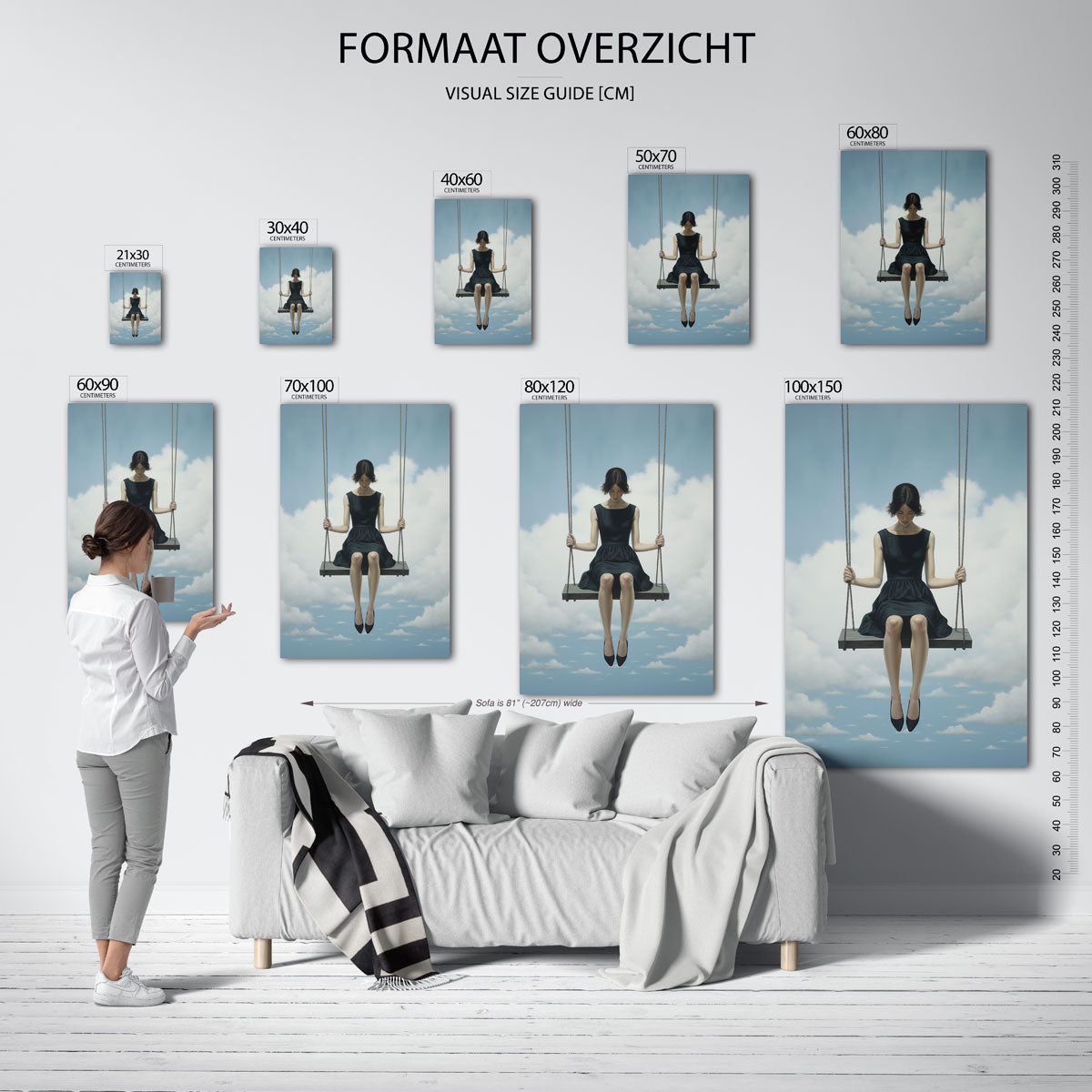 Vrouw op schommel Poster