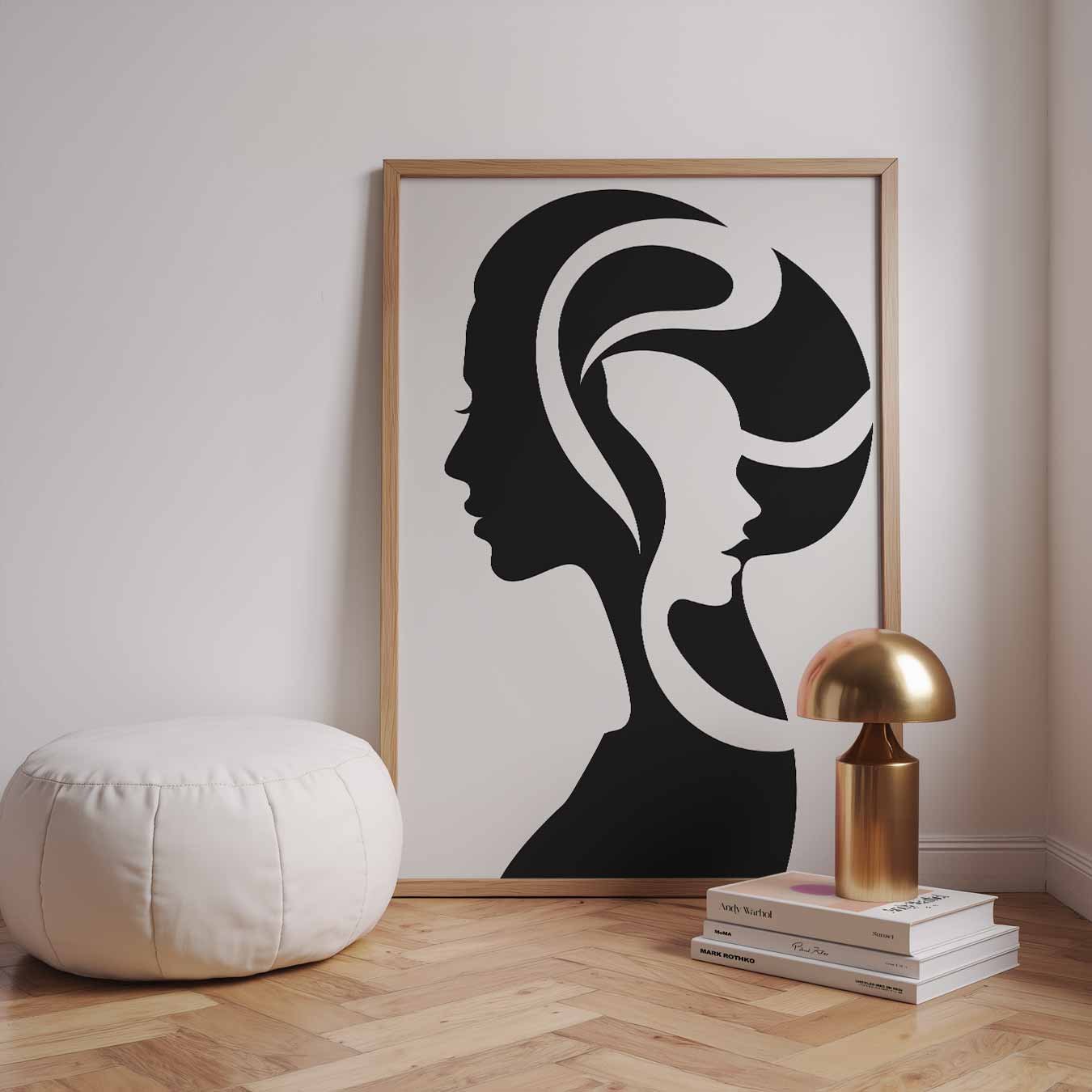 Vrouwelijke Silhouetten Kunstposter-WallArtistic