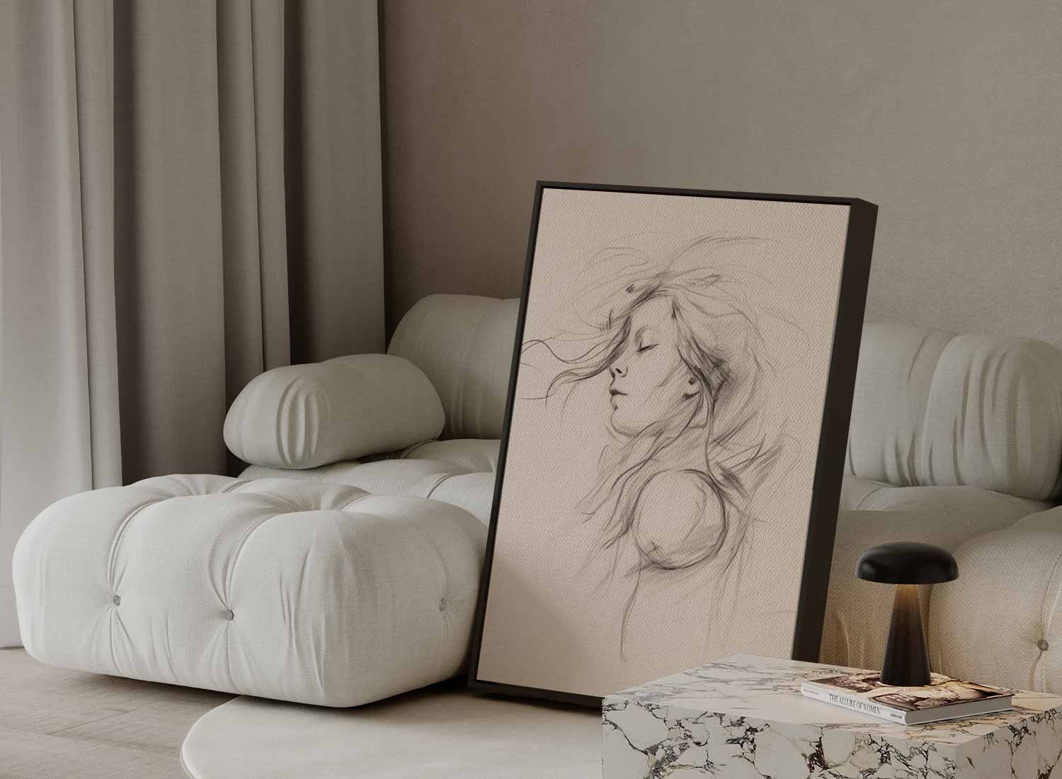 Dromerige Schets van Rust Kunstwerk-canvas-dibond-plexiglas-wanddecoratie-WallArtistic