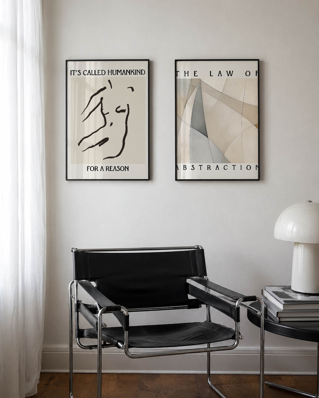 Lijnenspel en tekst Posterset