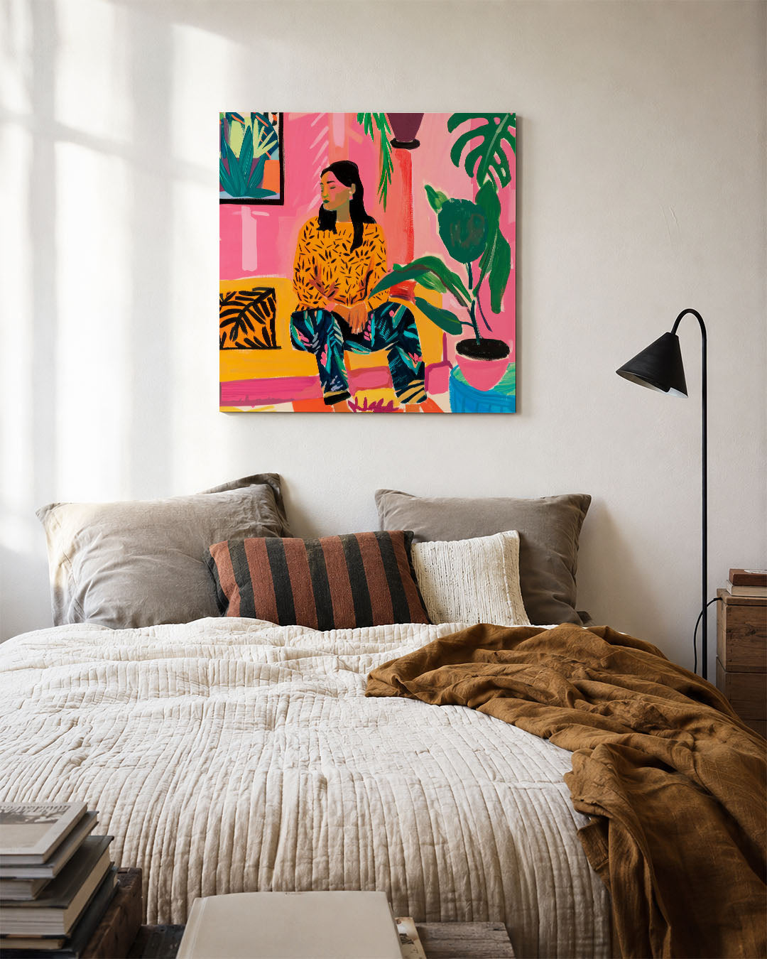 Vrolijke interieur scène Kunstwerk