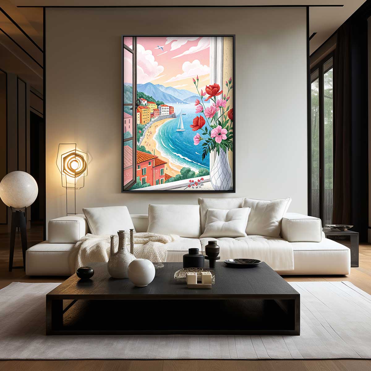 Uitzicht op de Middellandse Zee Kunstwerk-canvas-dibond-plexiglas-wanddecoratie-WallArtistic
