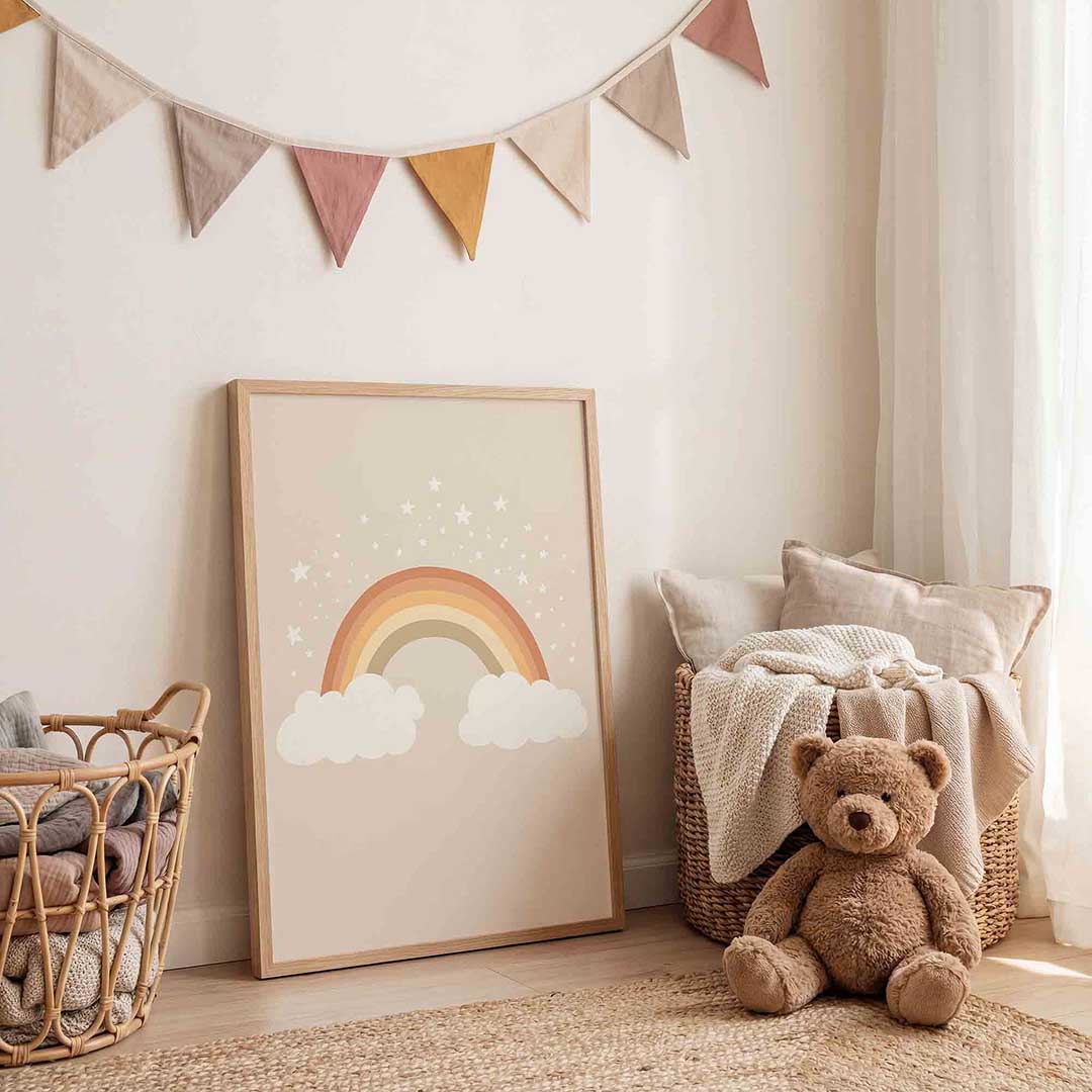 Regenboog en sterren Poster