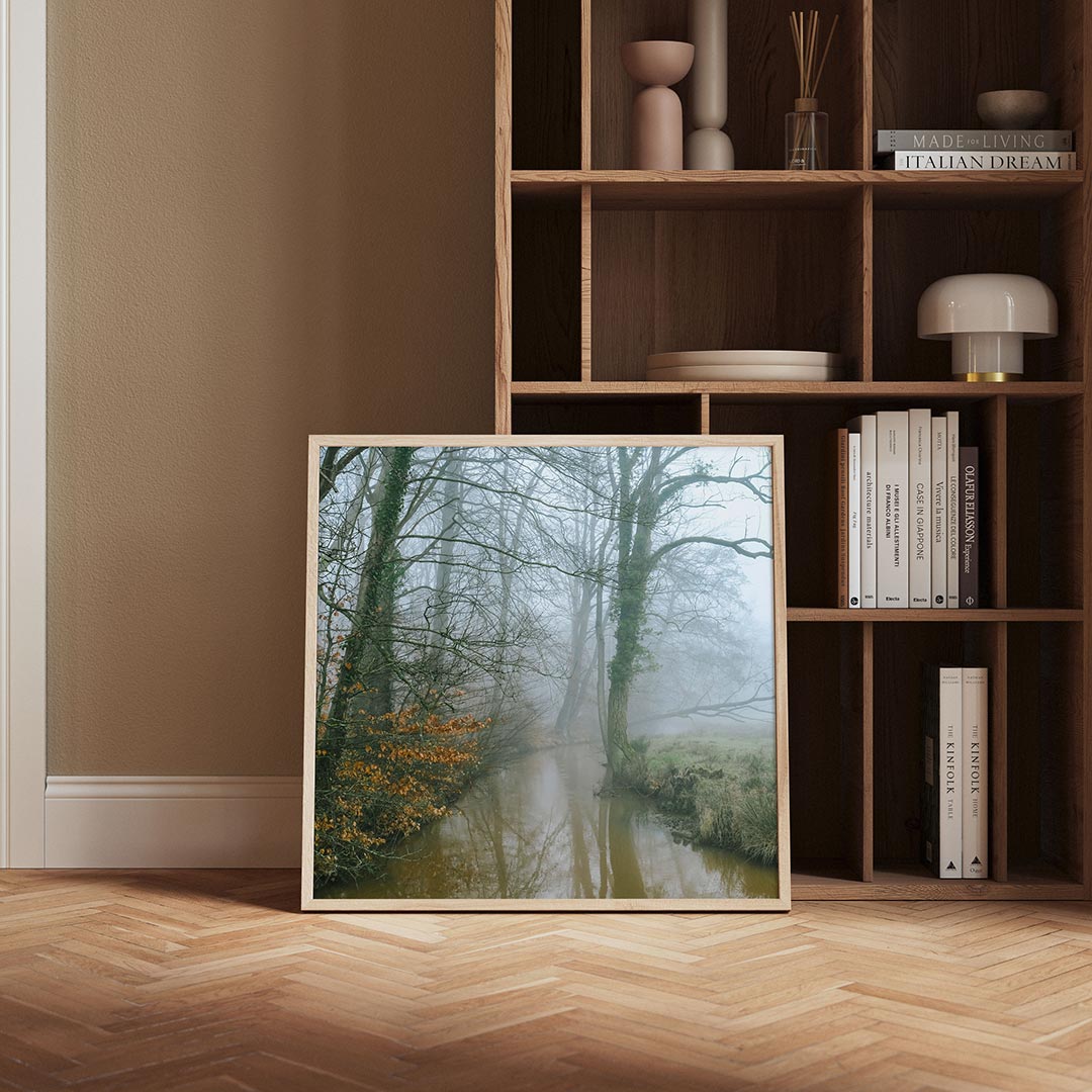 Mistig boslandschap Poster