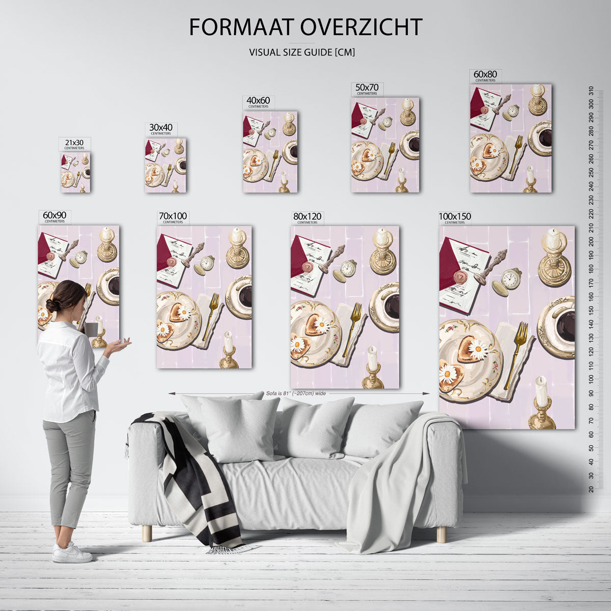 Ontbijt met bloemen Poster