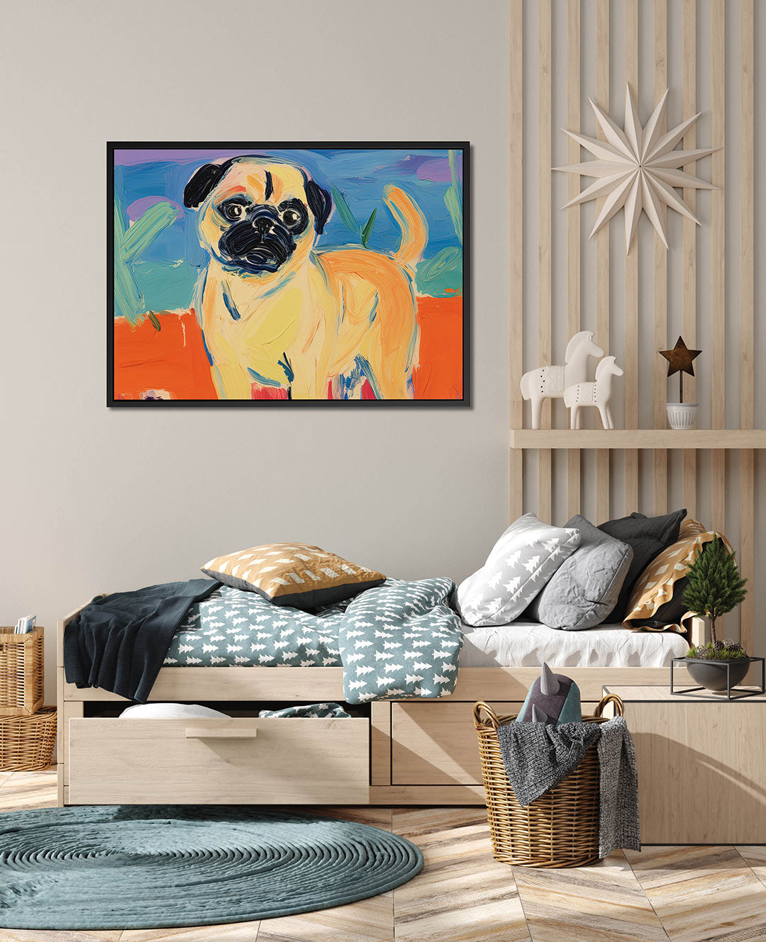 Kleurrijke hond Kunstwerk