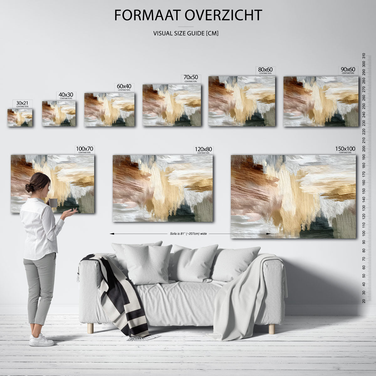 Abstracte penseelstreken Poster