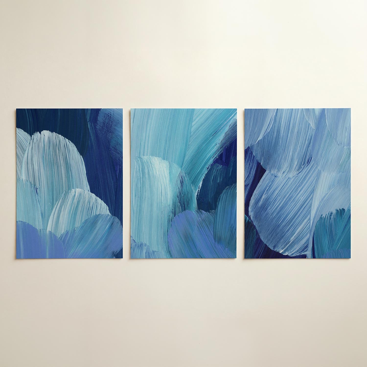Blauwe borstelstreken Posterset