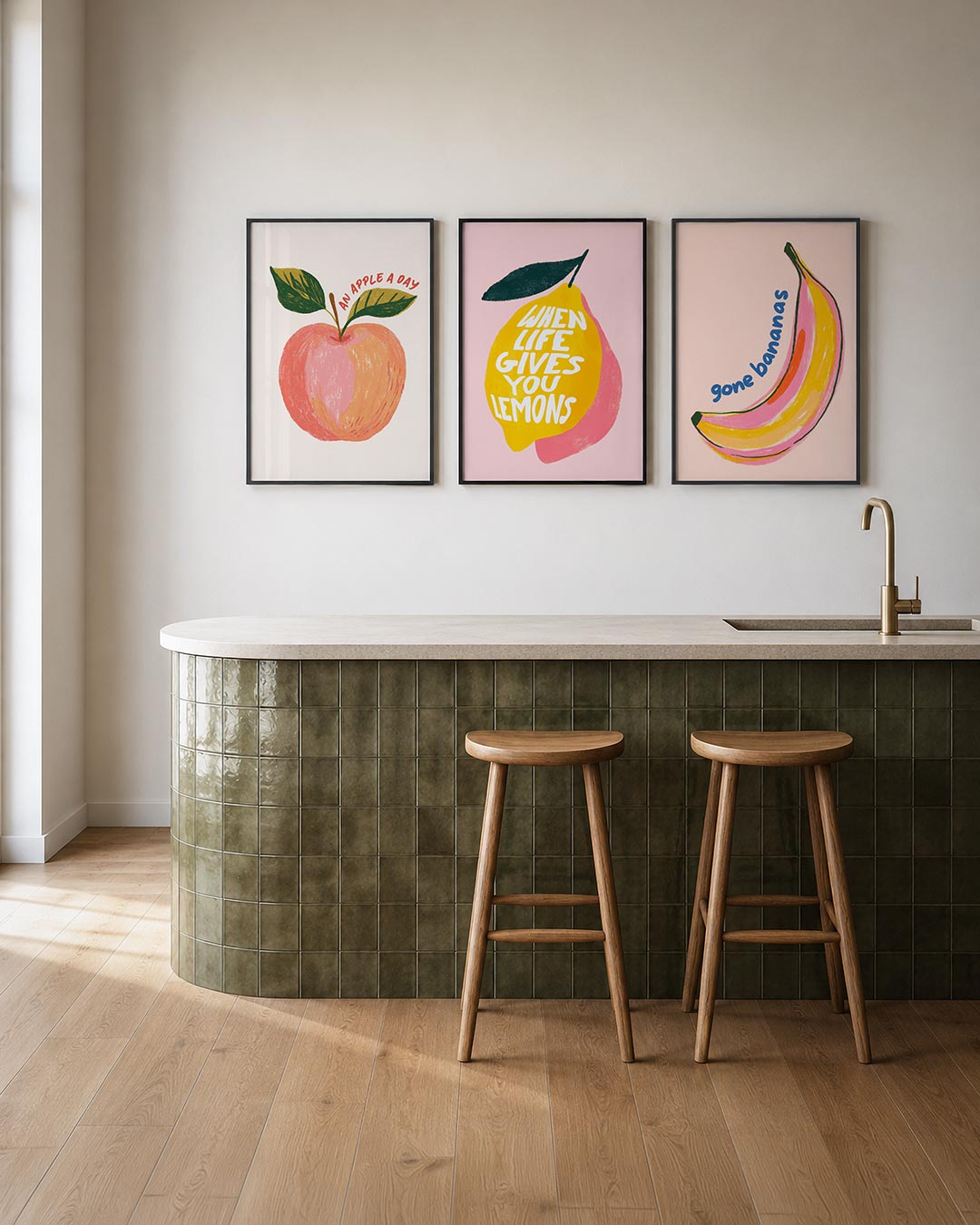 Fruitige kleurvlakken Posterset