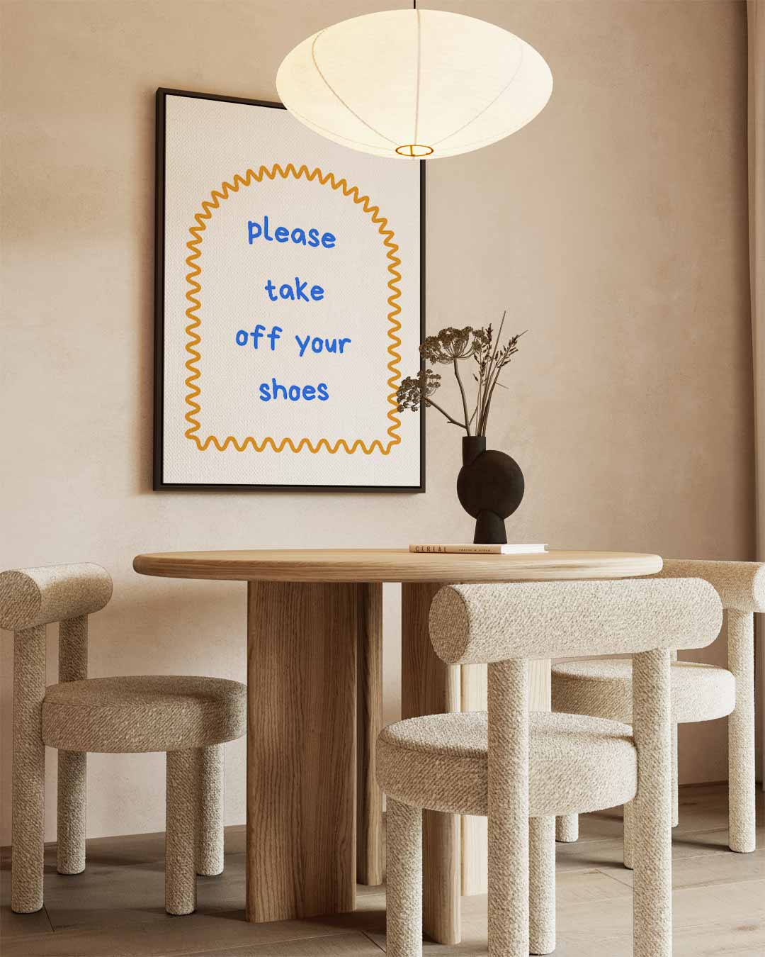 Welkomstteken "Please Take Off Your Shoes Kunstwerk-canvas-dibond-plexiglas-wanddecoratie-WallArtistic