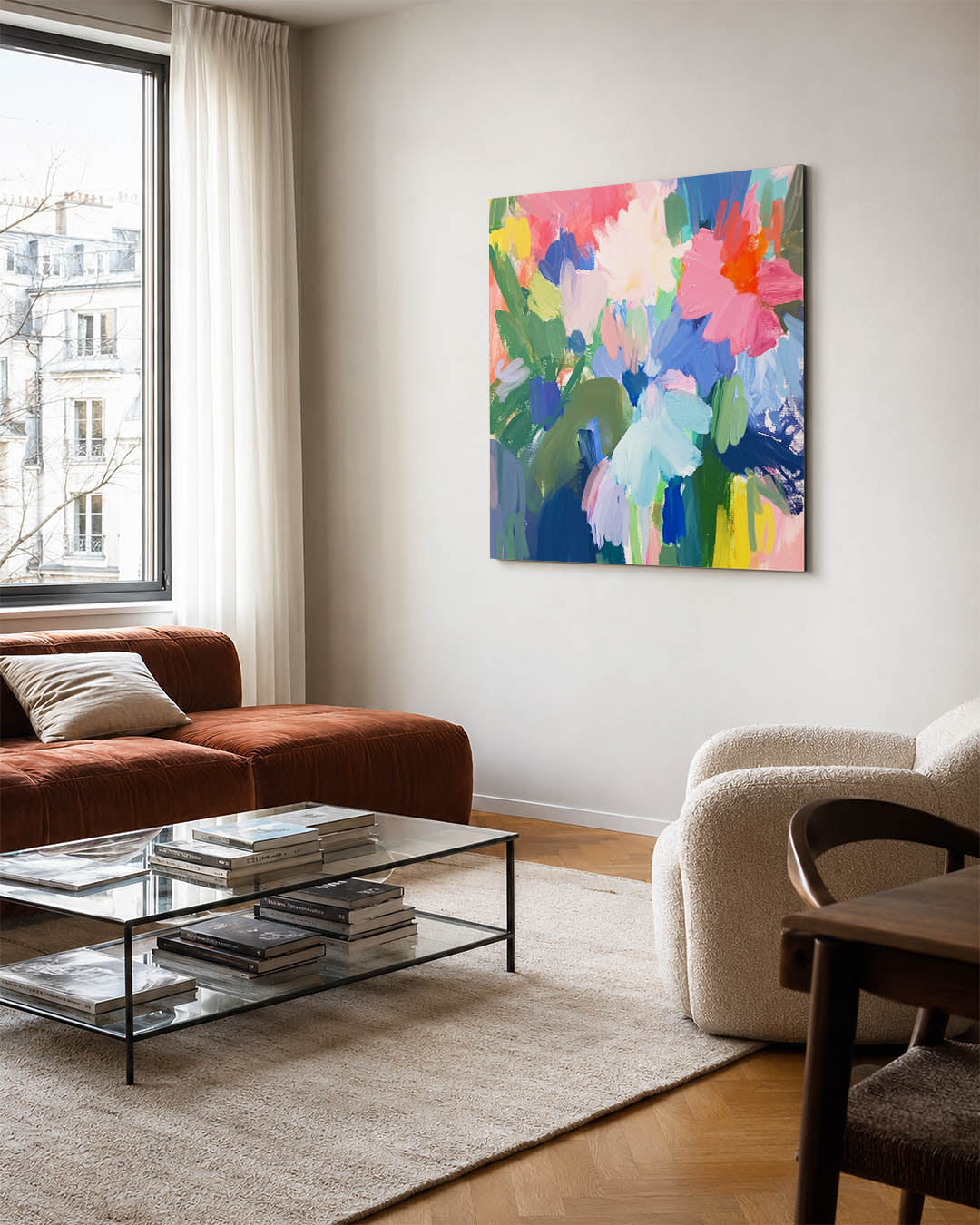 Kleurrijke bloemenvormen Kunstwerk