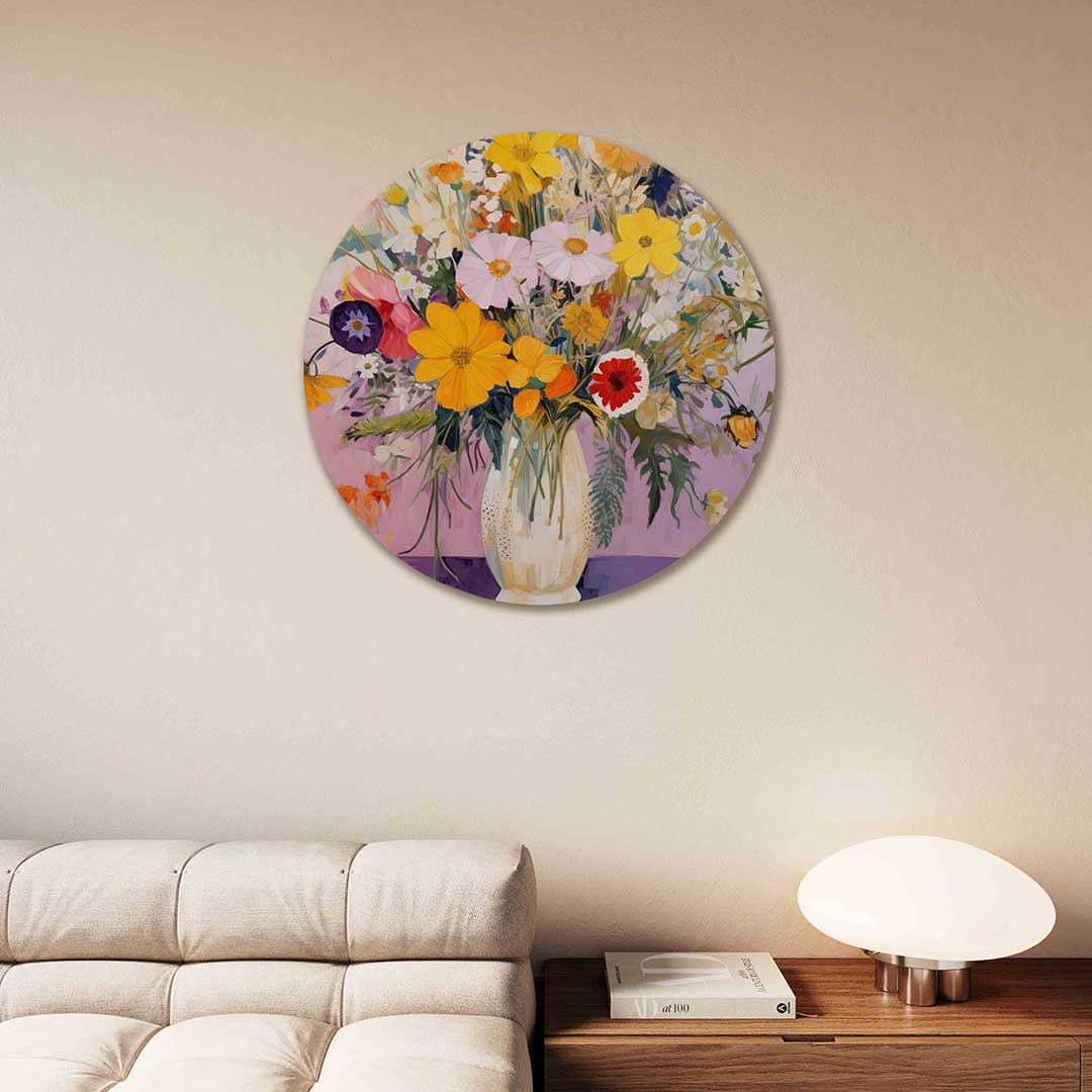 Bloemen in vaas Muurcirkel