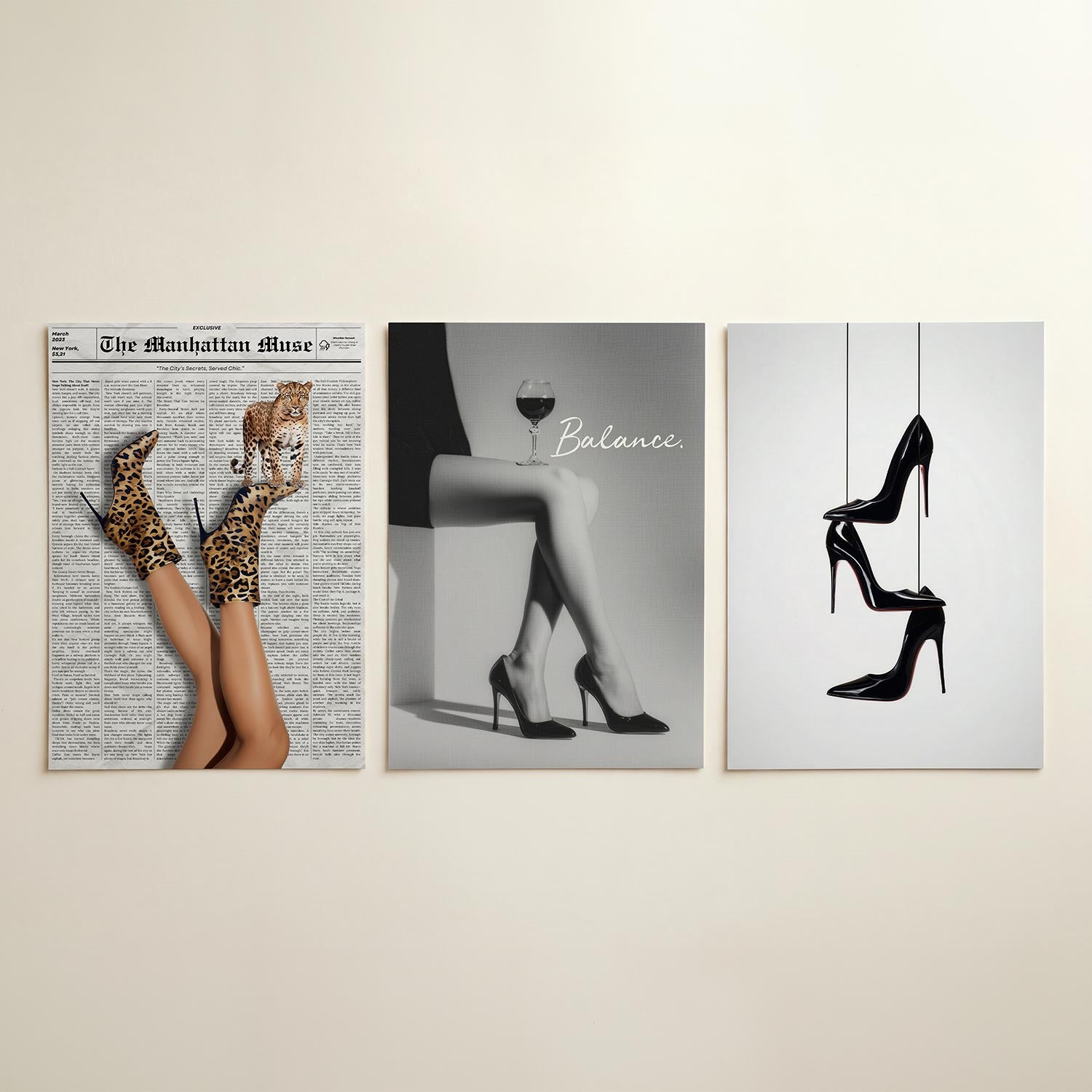 Dierenprint en elegantie Posterset