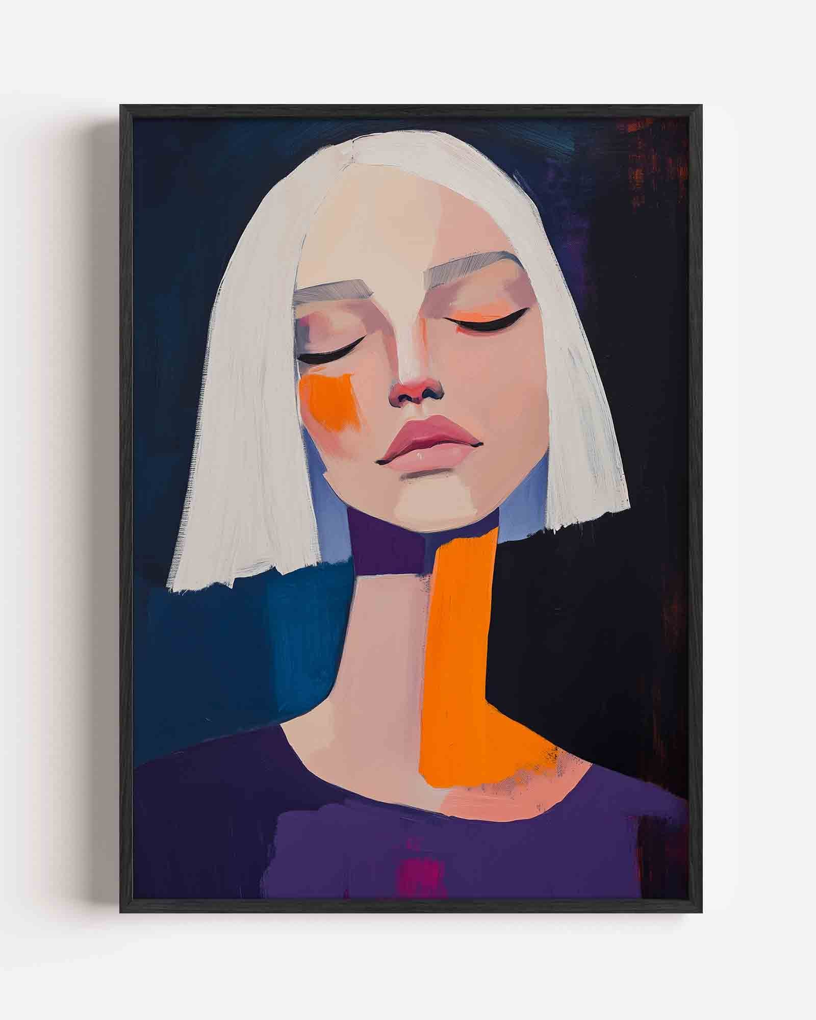 Vrouw met witte haren Poster