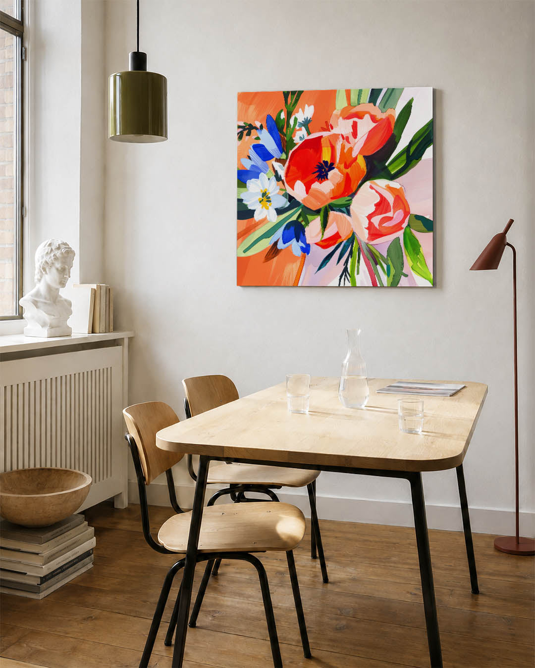 Vrolijke bloemenexplosie Kunstwerk