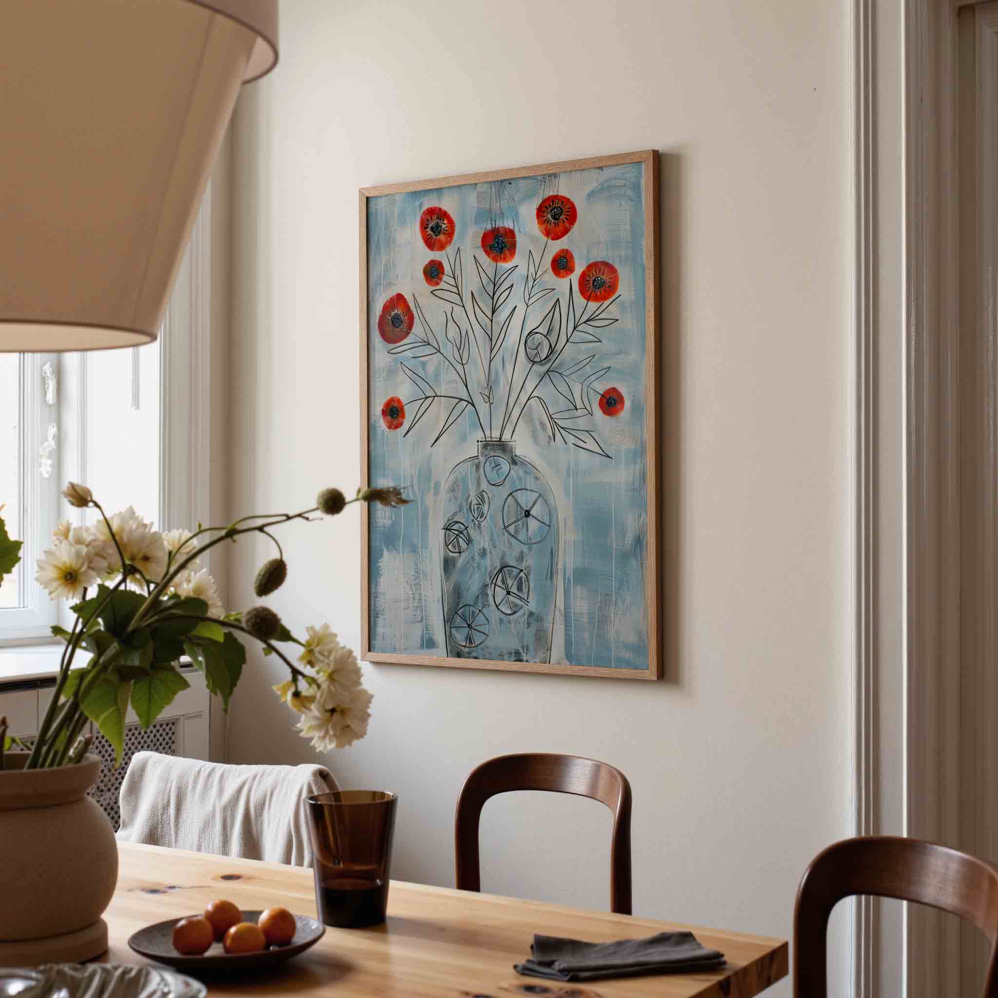 Bloemen in vaas Poster
