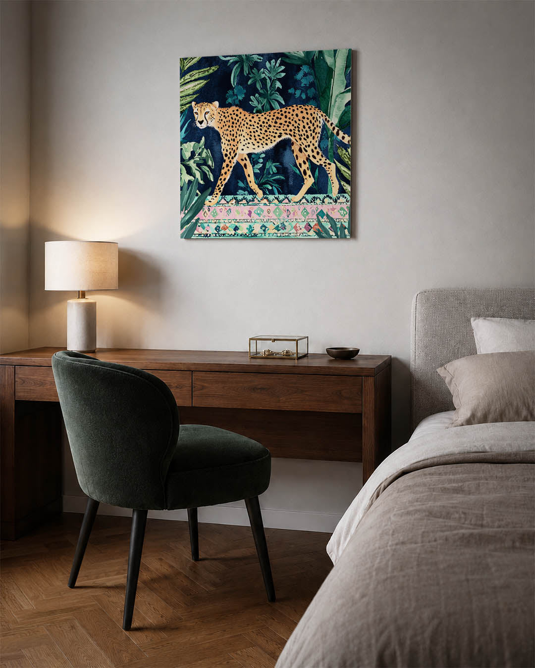Luipaard in jungle Kunstwerk