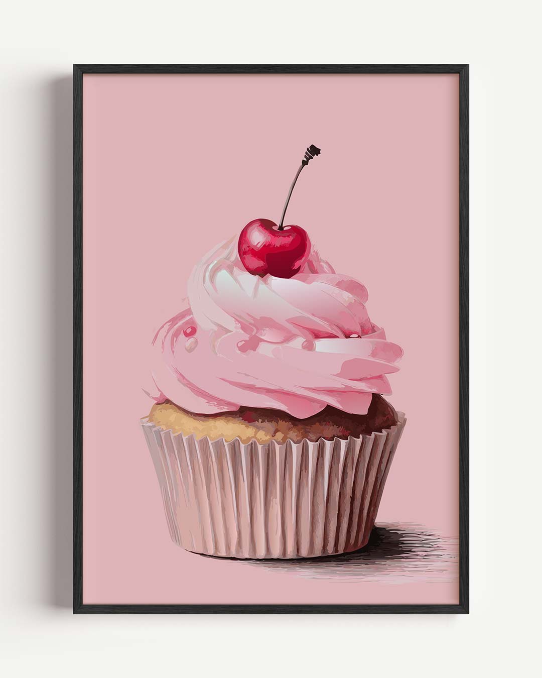 Cupcake met Kersje Poster-WallArtistic