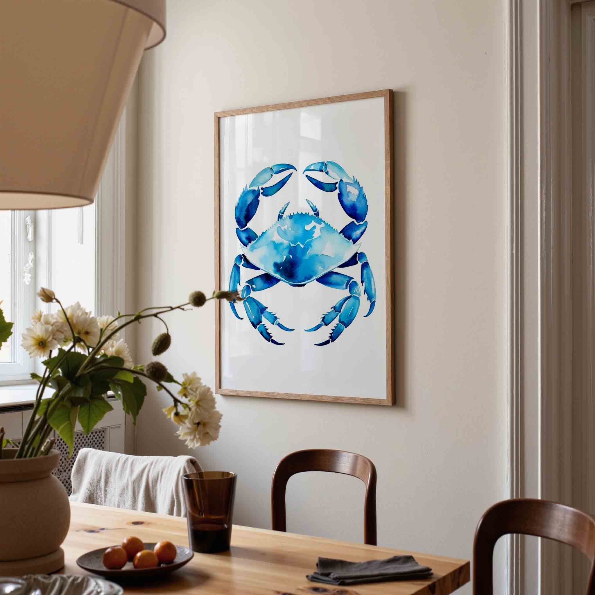 Blauwe krab Poster