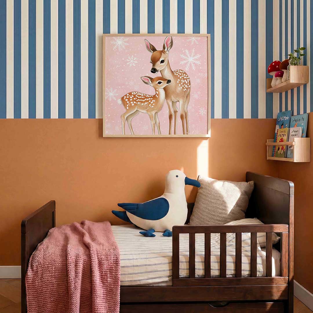 Herten op roze Poster