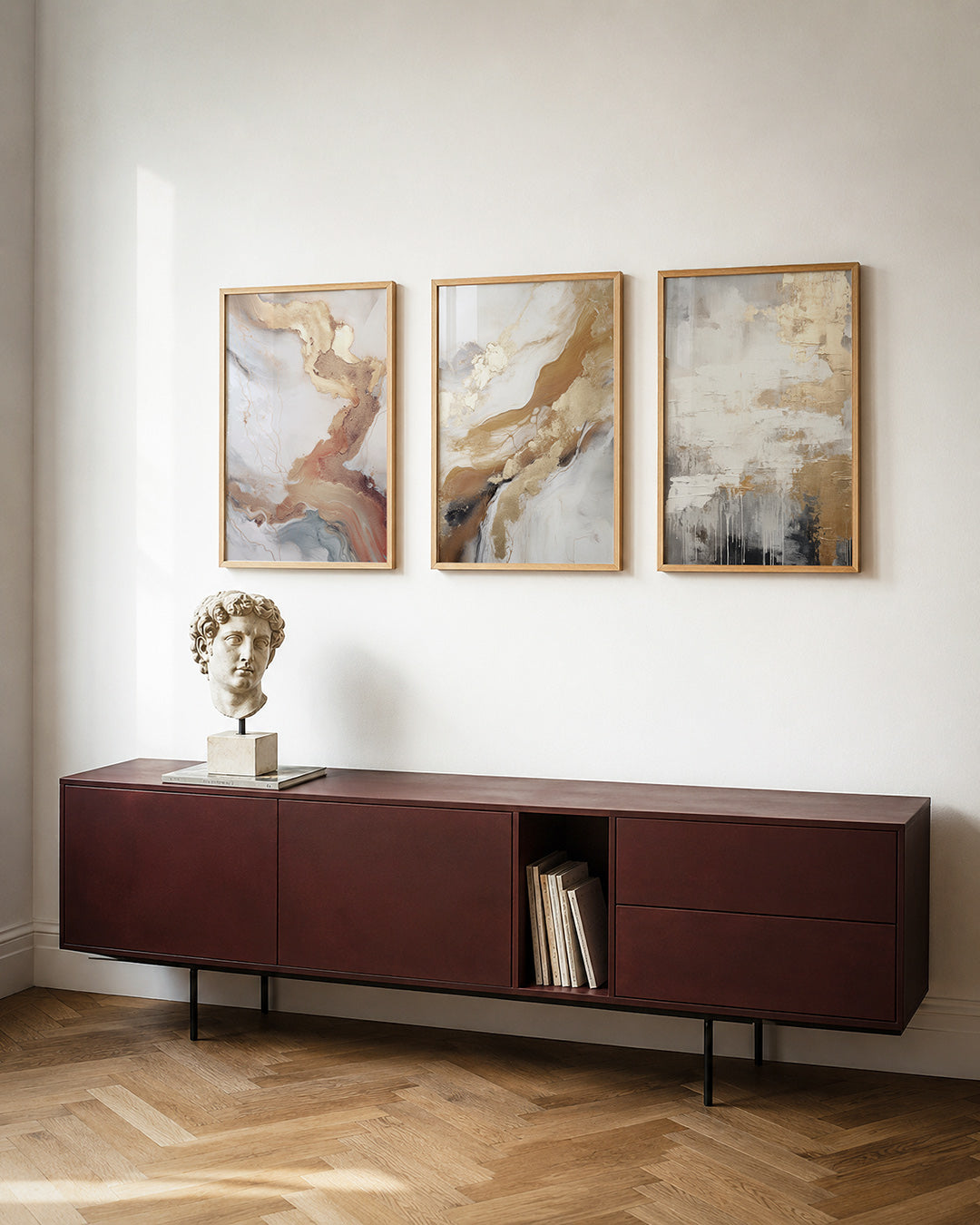 Vloeiende aardetinten Posterset