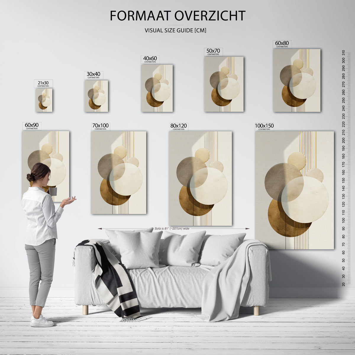 Cirkelvormen en lijnen Poster