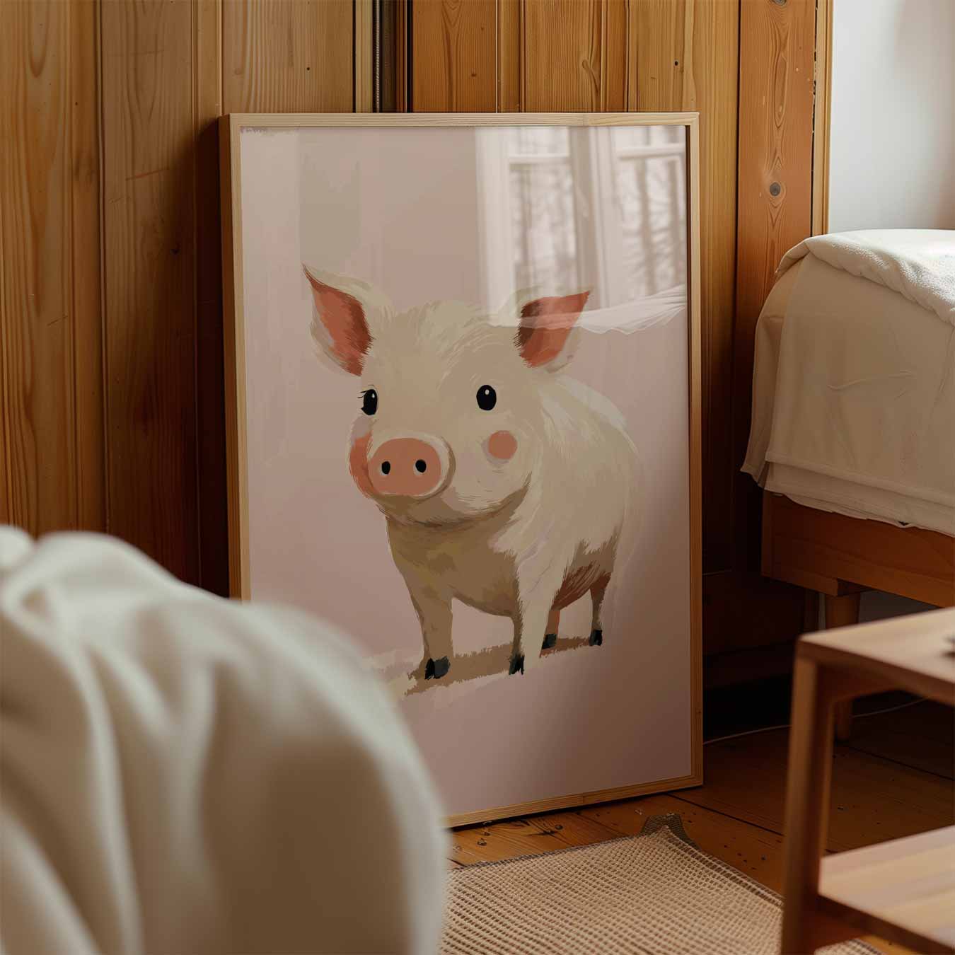 Schattige Varkentje Kunstposter-WallArtistic