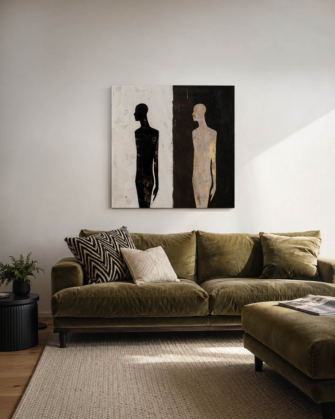 Contrasterende figuren Kunstwerk