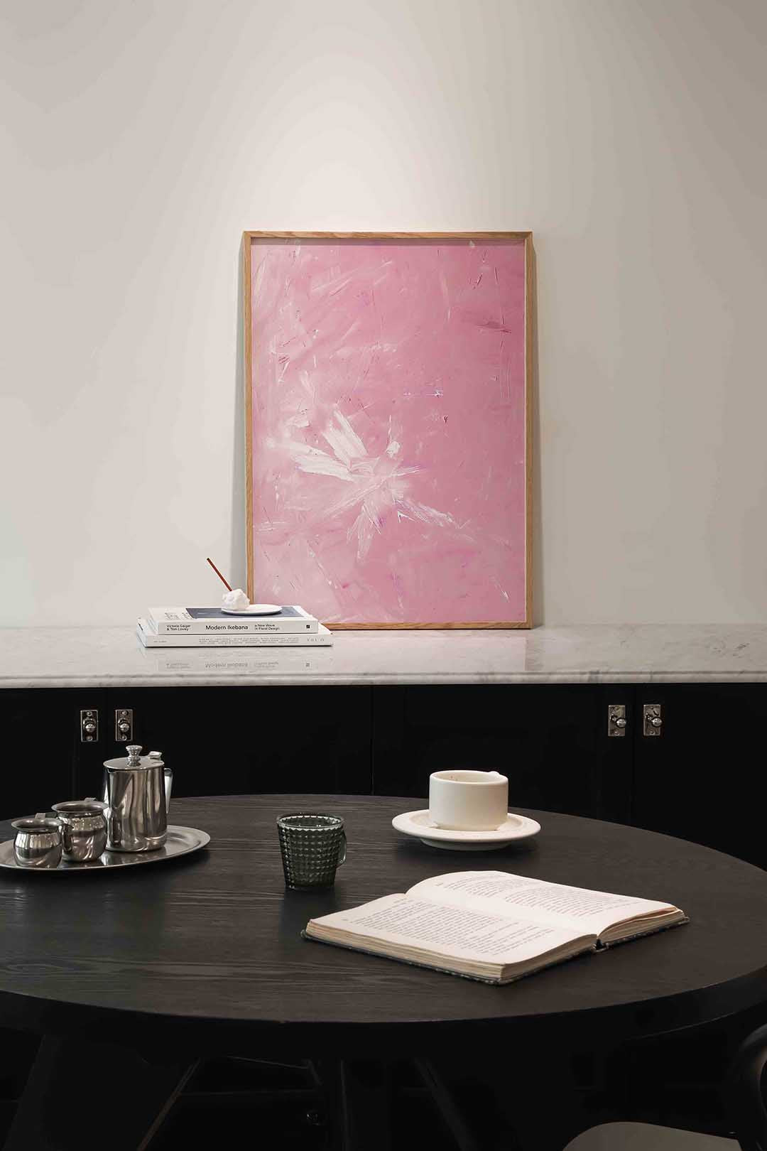 Roze abstracte Poster