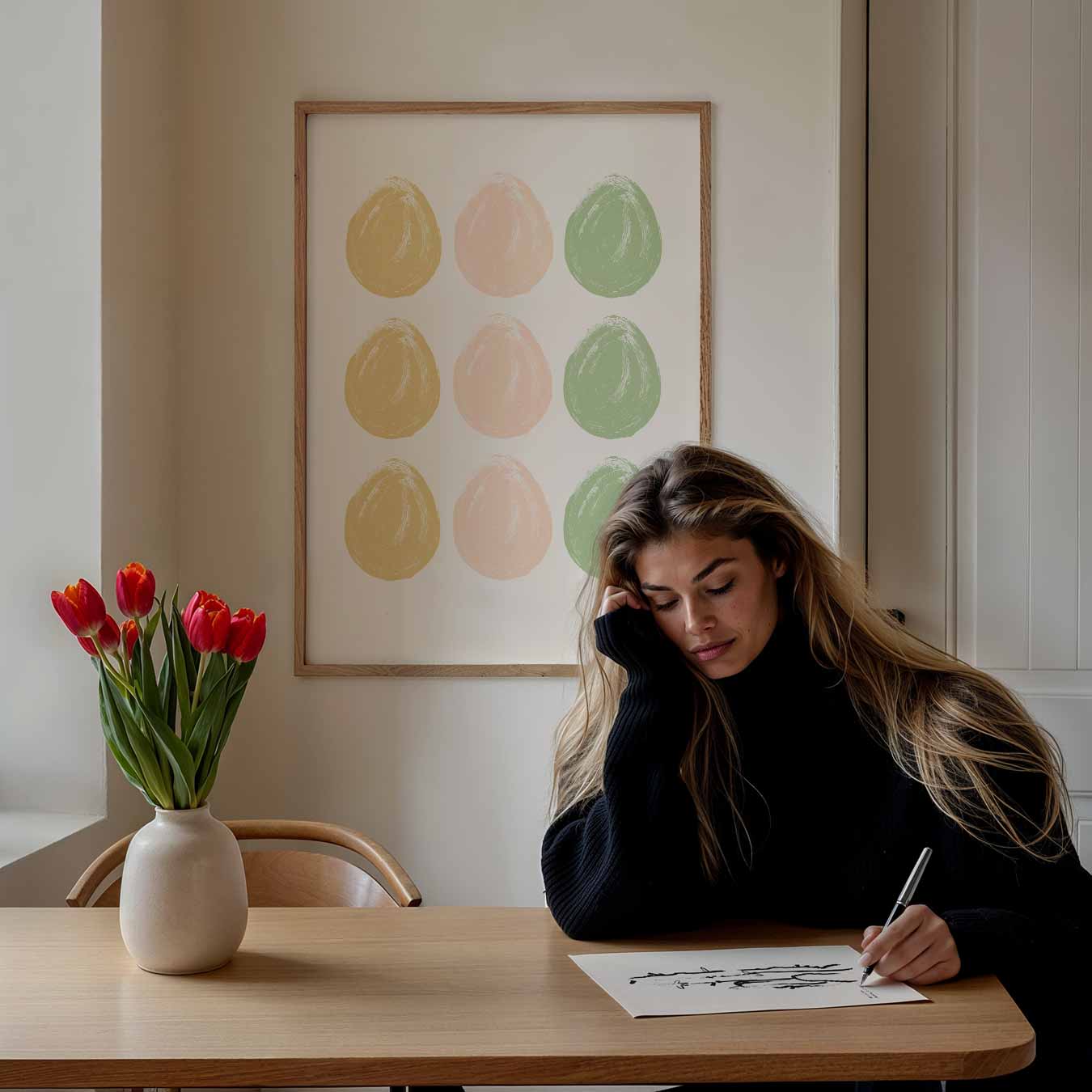 Vrolijke Pastel Dot Art Poster-WallArtistic