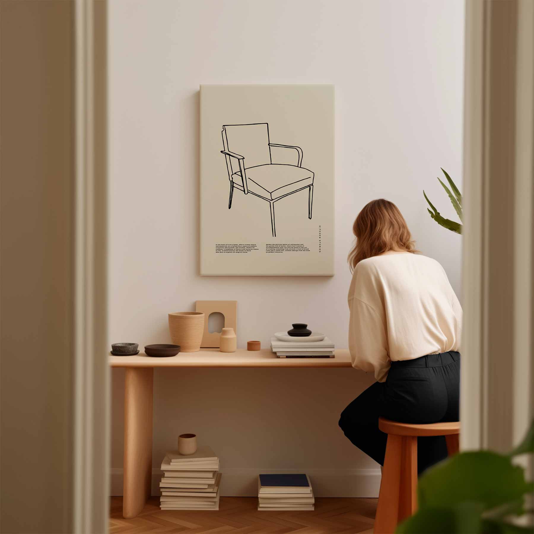 Tijdloze Elegantie Stoel Kunstwerk-canvas-dibond-plexiglas-wanddecoratie-WallArtistic