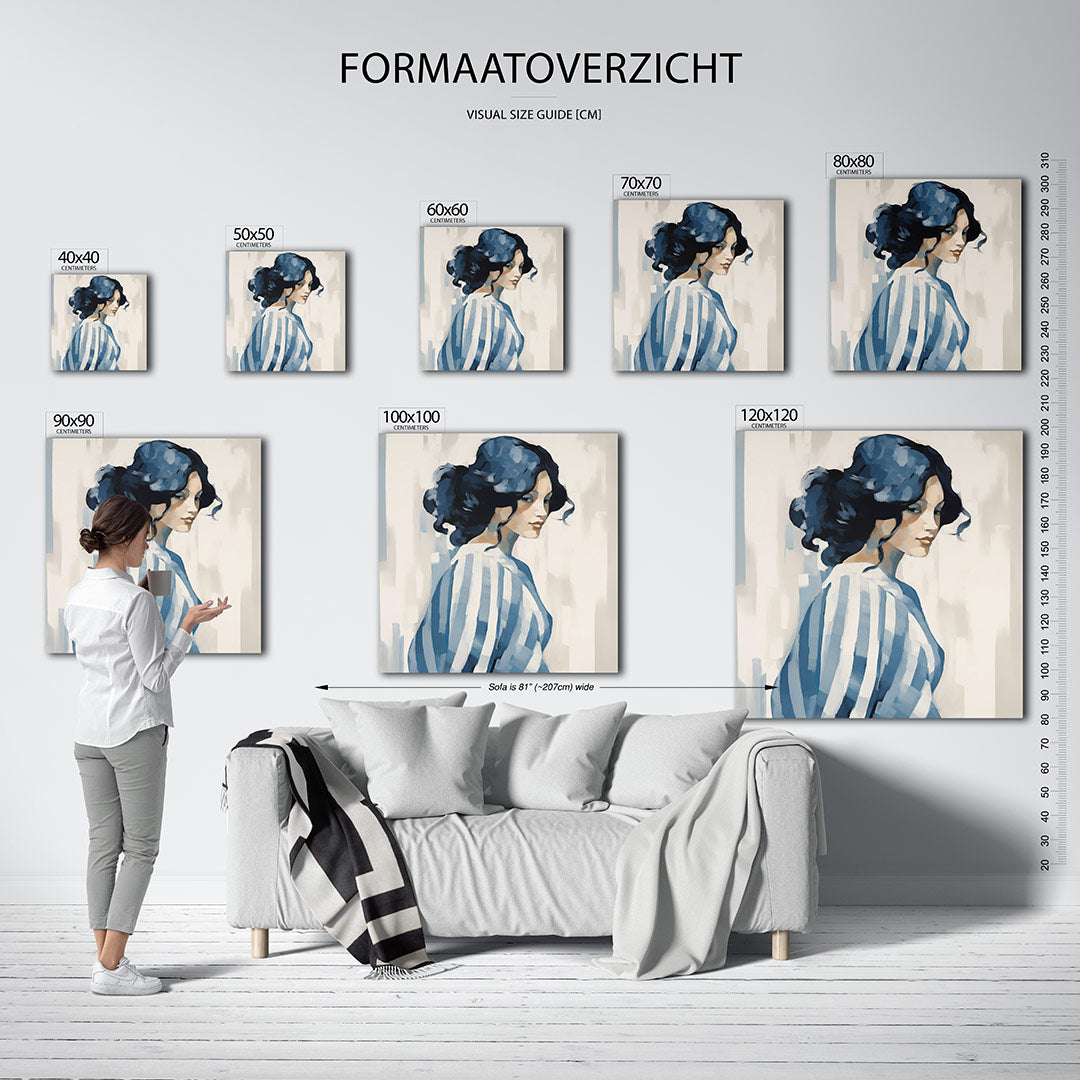 Gestreepte vrouw Kunstwerk