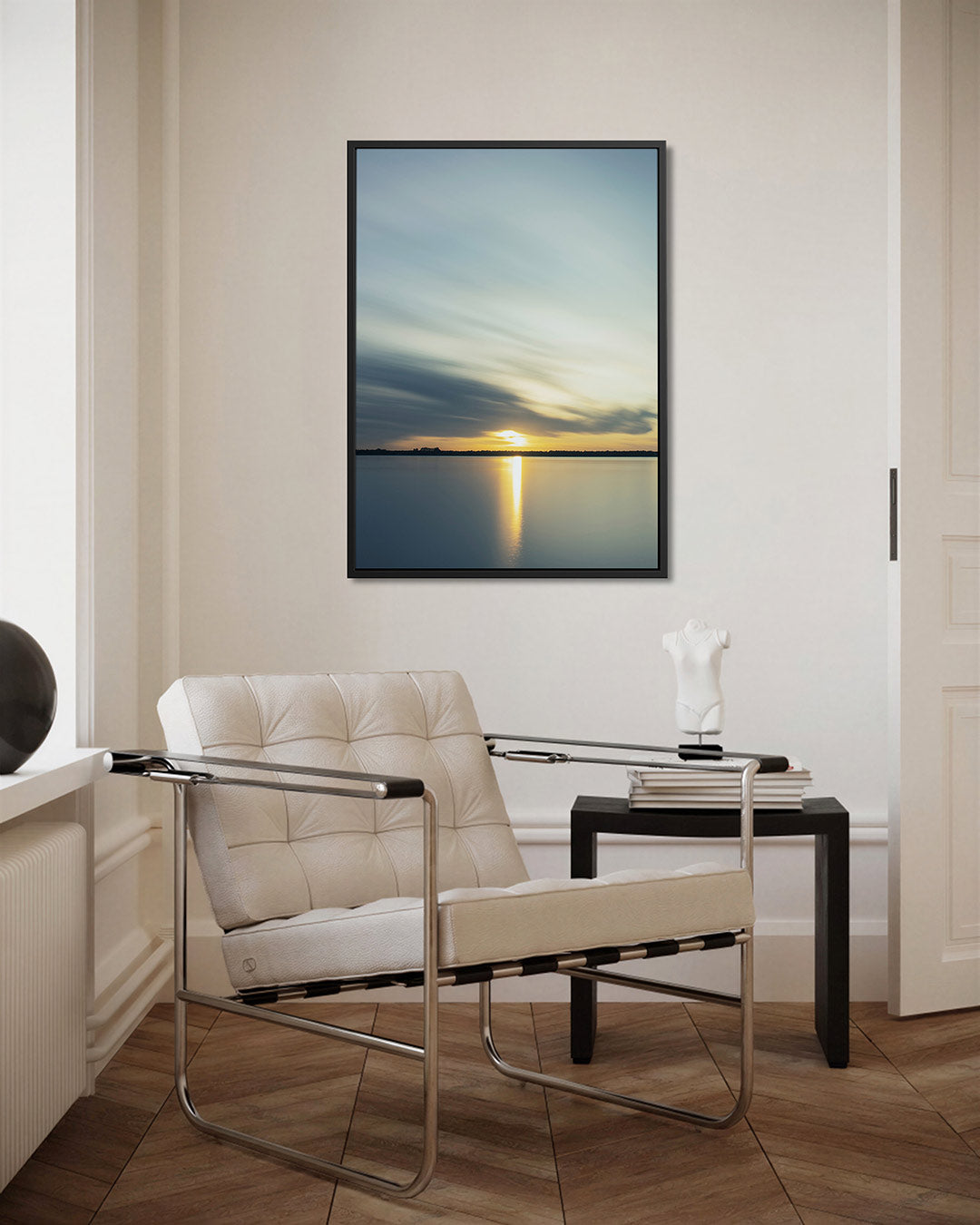 Zonsondergang reflectie Kunstwerk