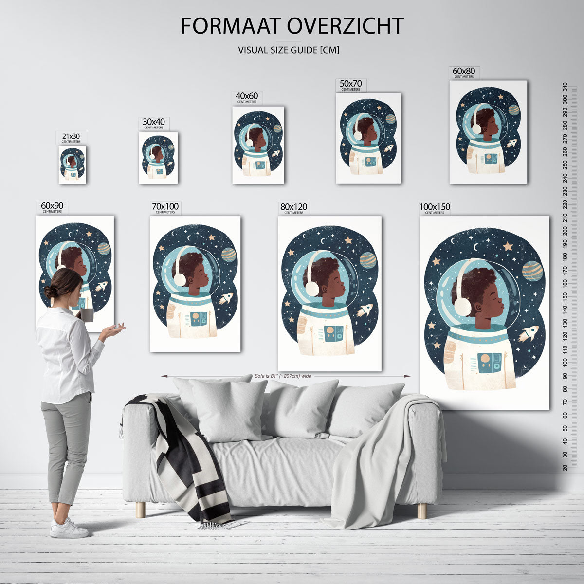 Astronaut met sterren Poster