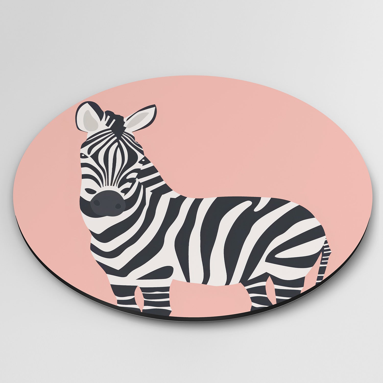 Zebra op roze Muurcirkel